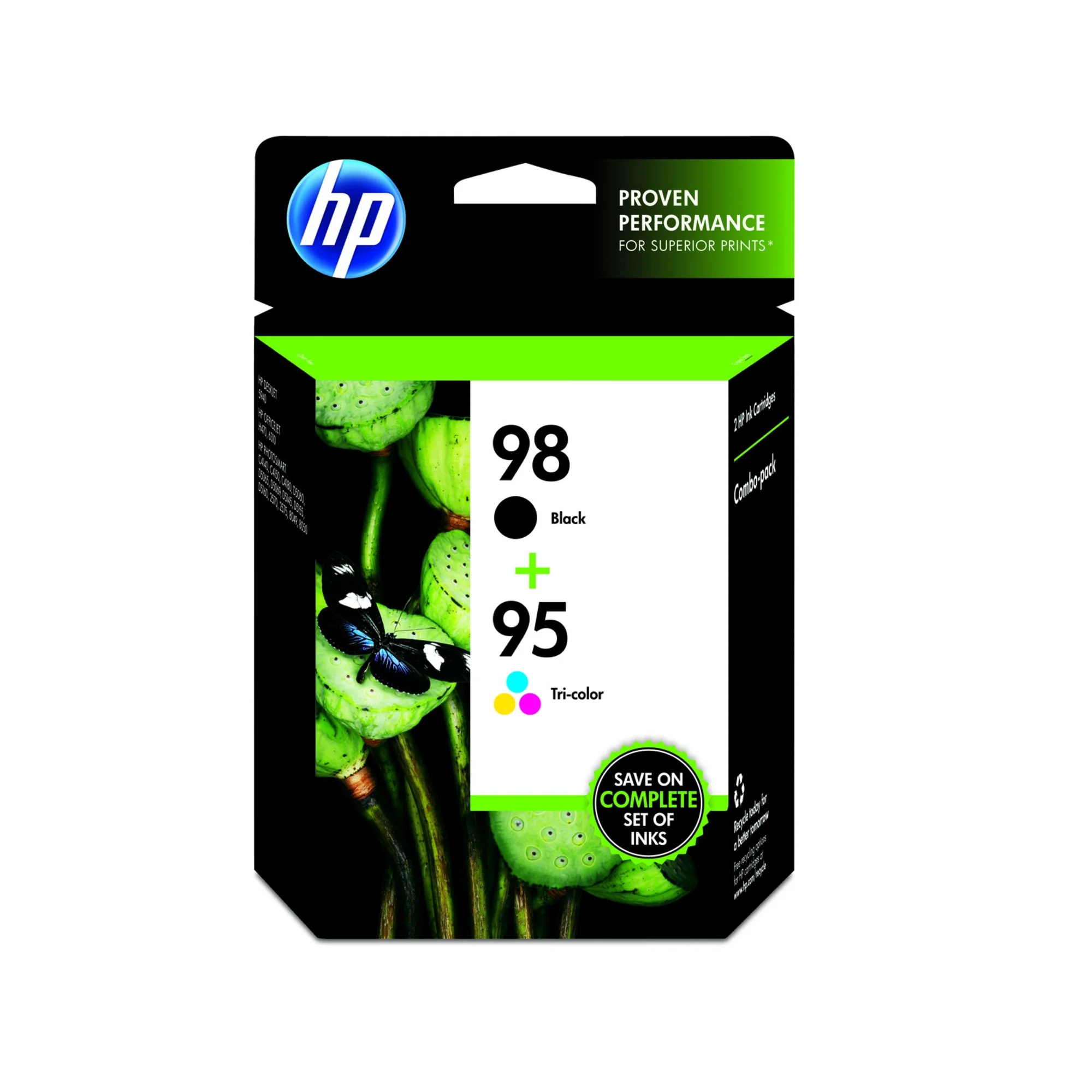 HP 98 Black & 95 Tri-color Original Ink Cartridges, 2 pack (CB327FN)