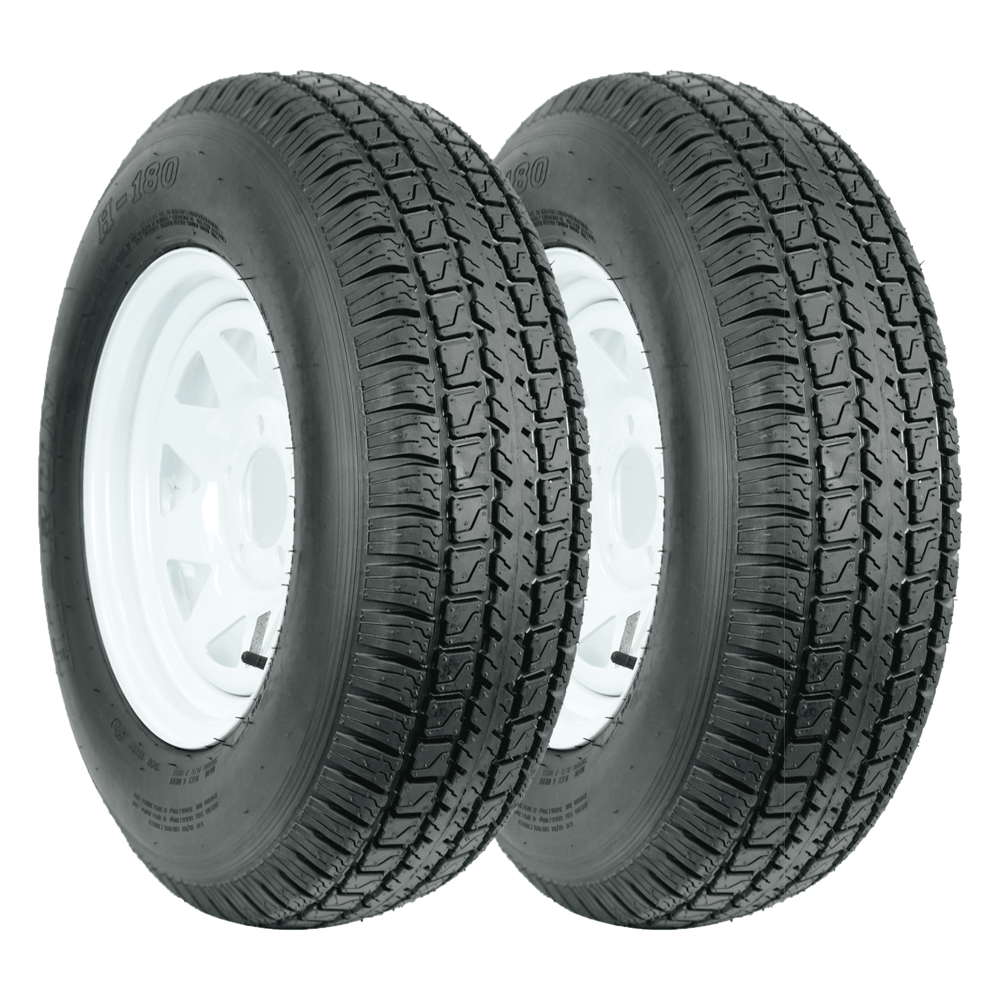 Hi-Run 2 Set H180 ST225/75D15 8PR 113L Trailer Tire & 15X6 6 Lug on 5.5" PCD Wheel Assembly Fits 225/75/15, 225 75 15