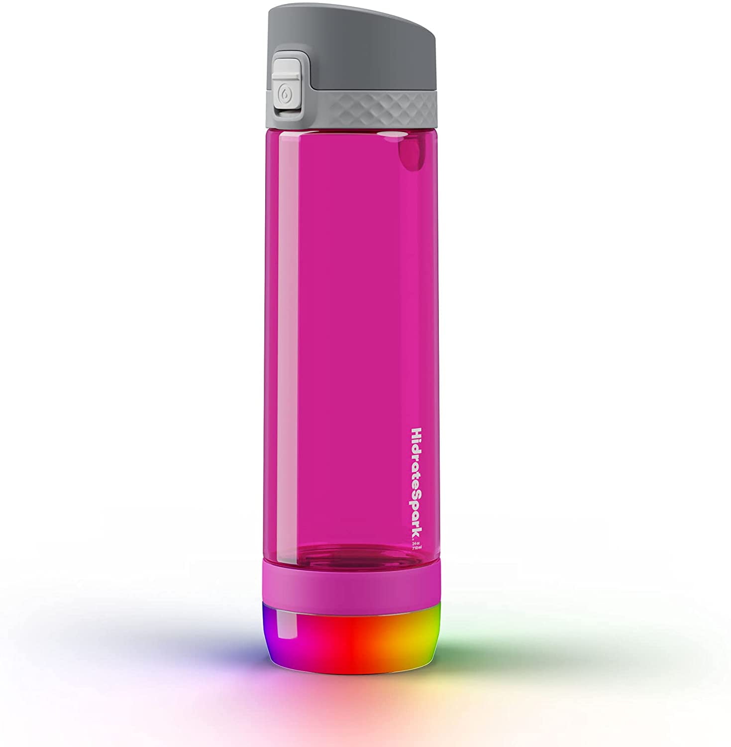 HidrateSpark PRO LITE Smart Water Bottle, Tracks Water Intake & Glows to Remind You to Stay Hydrated - Chug Lid - Fruit Punch
