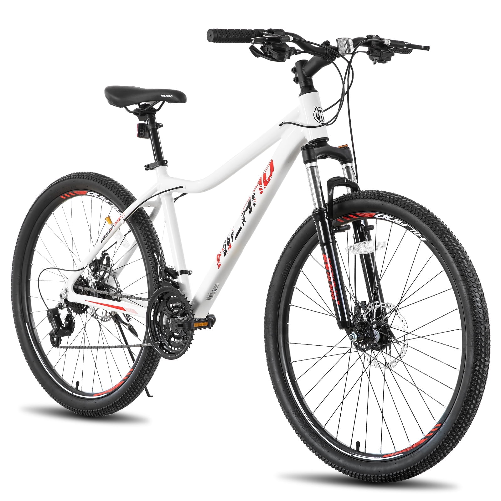 Hiland Mountain Bike for Woman, Shimano 21 Speed 26 inch Wheels Mountain Bicycle, White