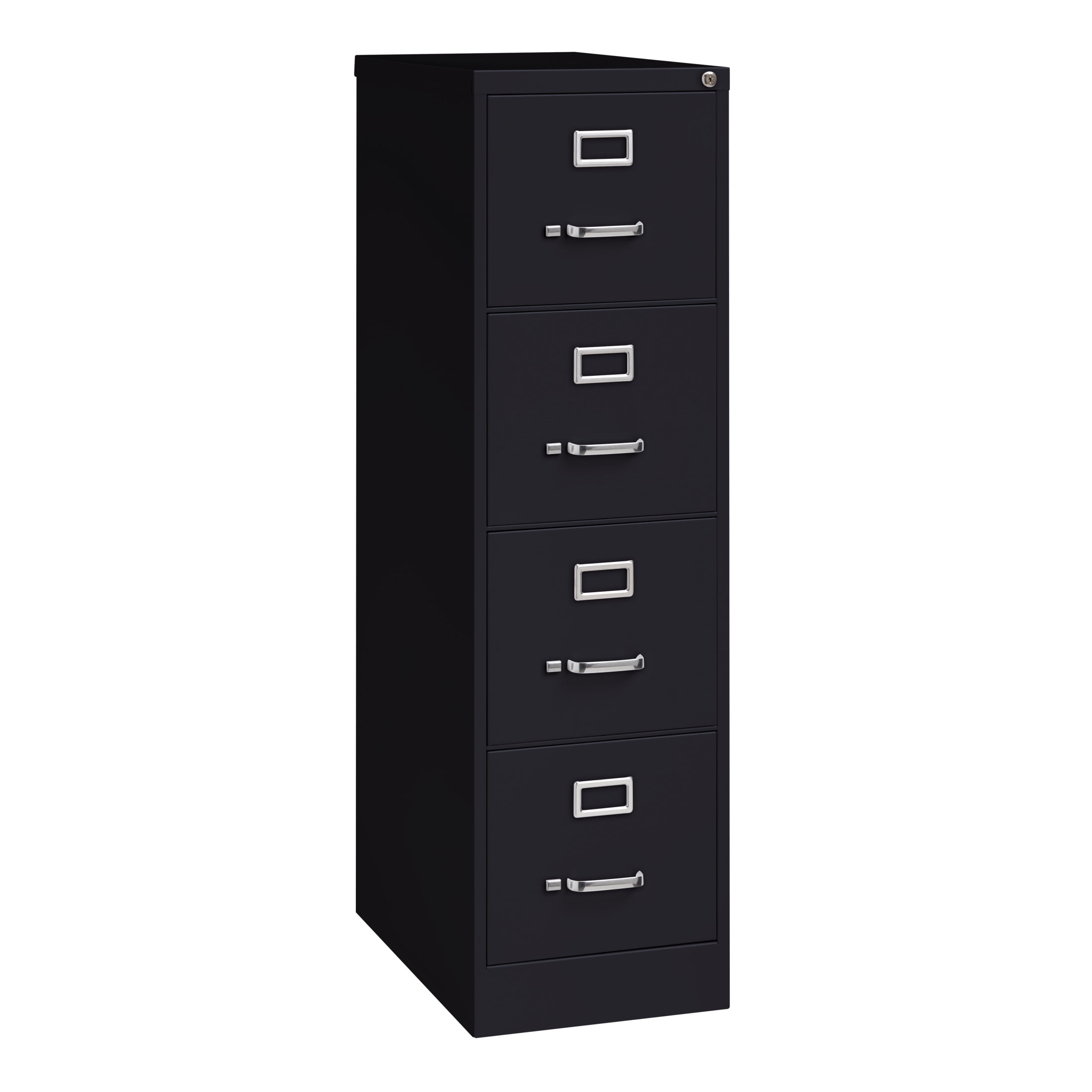 Hirsh 25" Deep 4 Drawer Letter Width Metal Vertical File Cabinet, Commercial Grade, Black