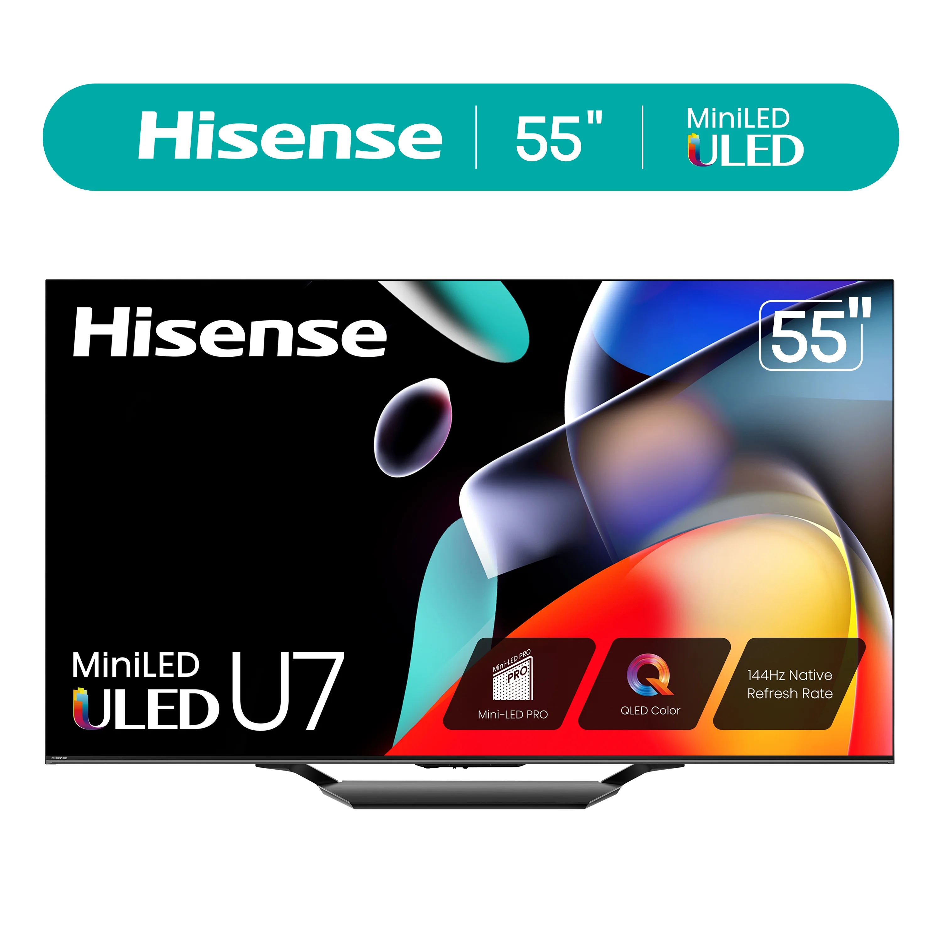 Hisense 55-Inch Class U7 Series Mini-LED Pro ULED 4K UHD Google Smart TV (55U7N) - QLED Quantum Dot Color, Dolby Vision, Native 144Hz, Up to 1500-Nit, Full Array Local Dimming, Motion Rate 480