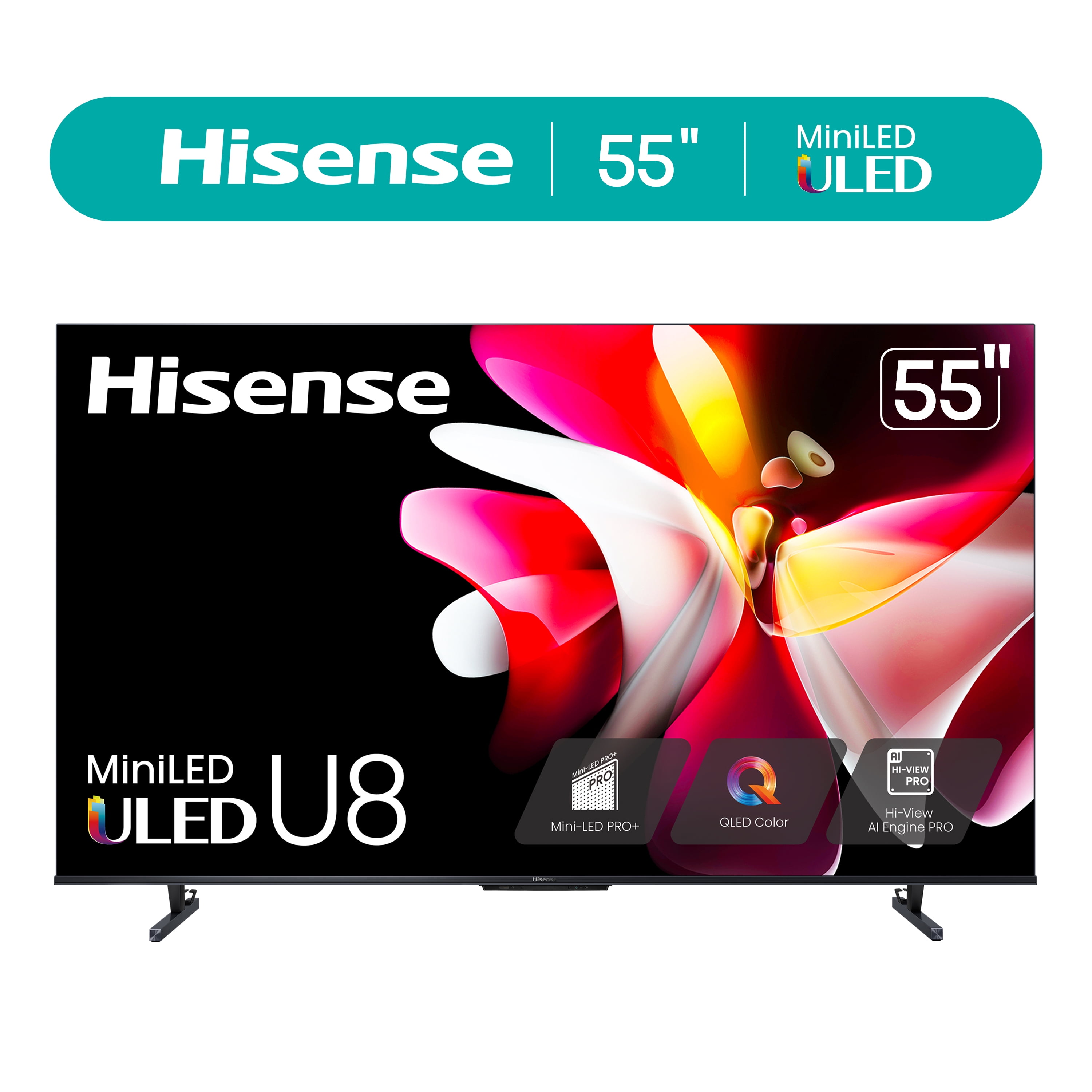 Hisense 55-Inch Class U8 Series Mini-LED Pro+ ULED 4K UHD Google Smart TV (55U8N, 2024)