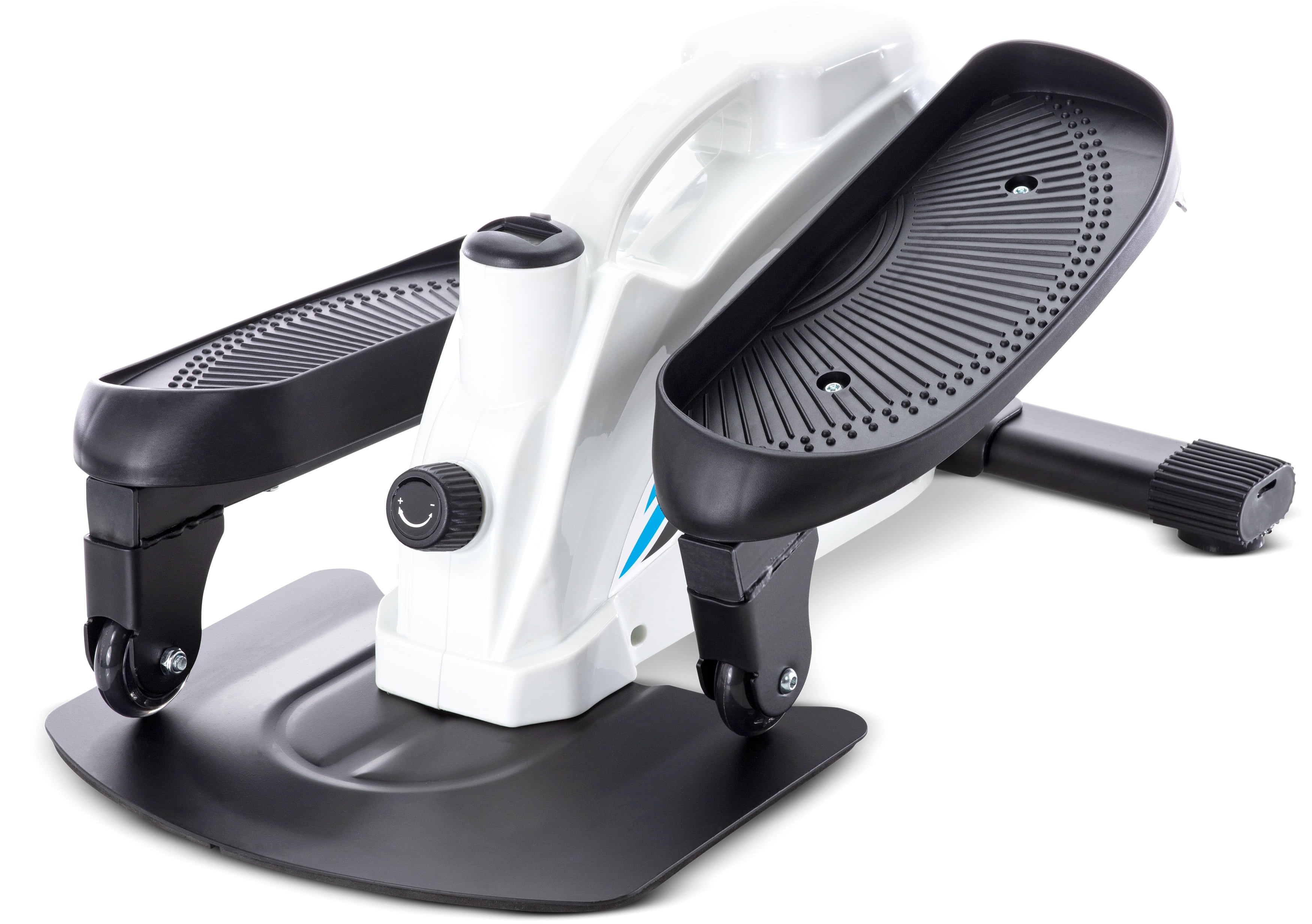Hit Notion Compact Elliptical Fitness Stand up and Sit Down Step Machine, Portable Mini Stepper Exercise, While Seated, Handle, Digital Readout, All the Equipment for a Great Workout in White and Black