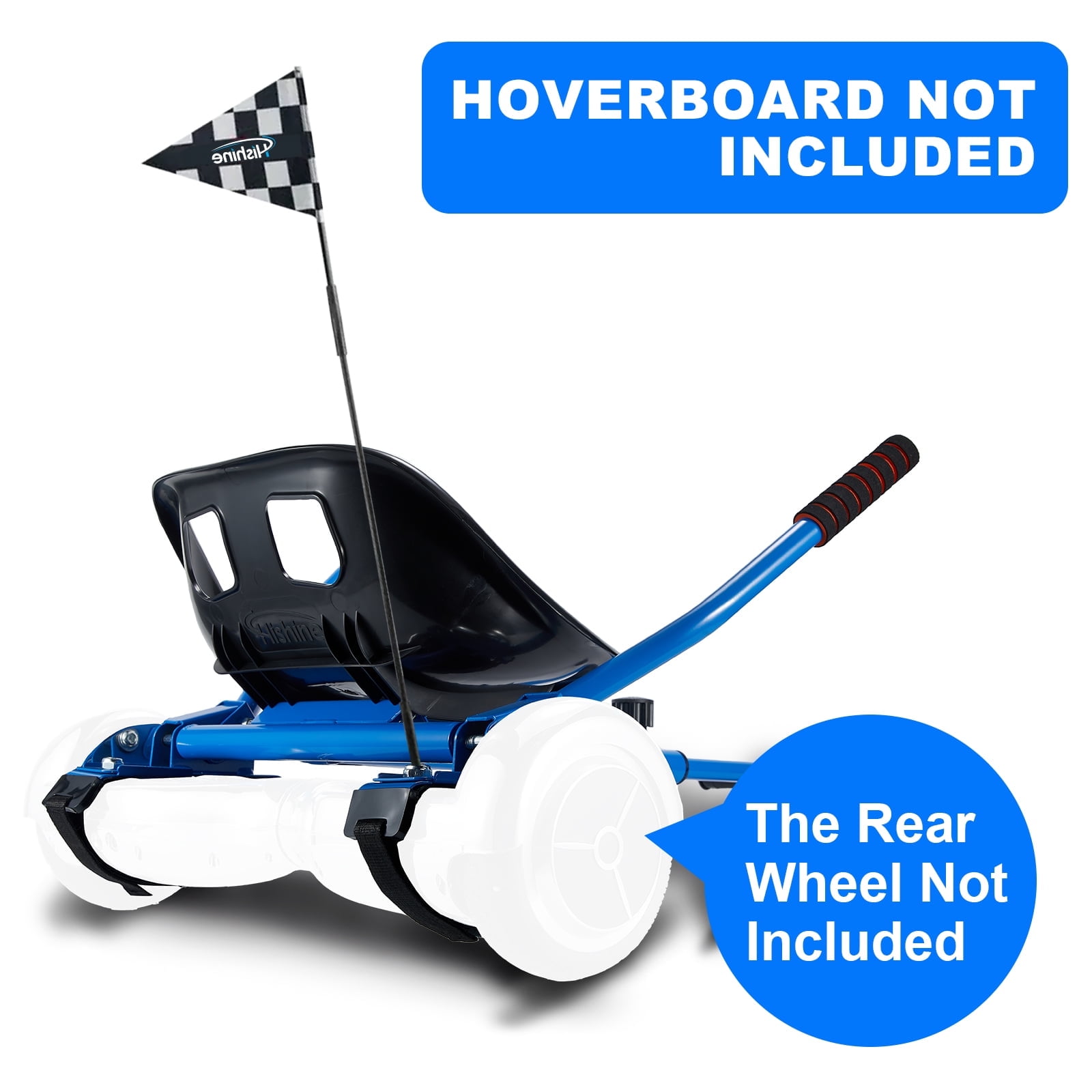 Hoverboard Go Kart, Hover Cart, Buggy Attachment for 6.5"/8"/10" Hover Boards, Hover Board Accessory to Transform Hover Boards into Go Karts, Blue (Hoverboard not included)