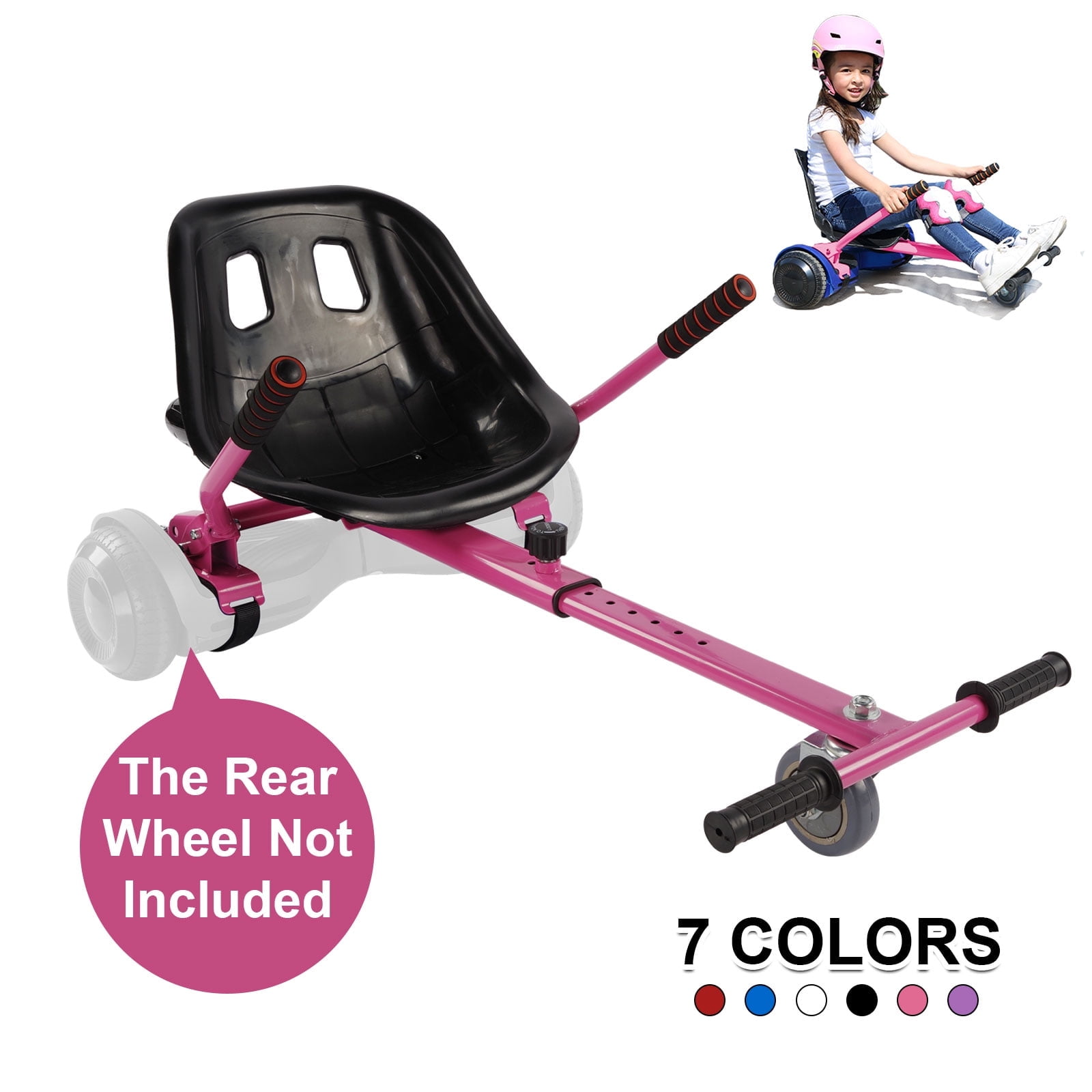 Hoverboard seat Attachment, Hoverboard go Kart for Adults & Kids, Accessories to Transform Hoverboard into go cart, Hover carts for self Balancing Scooter, Pink (Hoverboard not included)