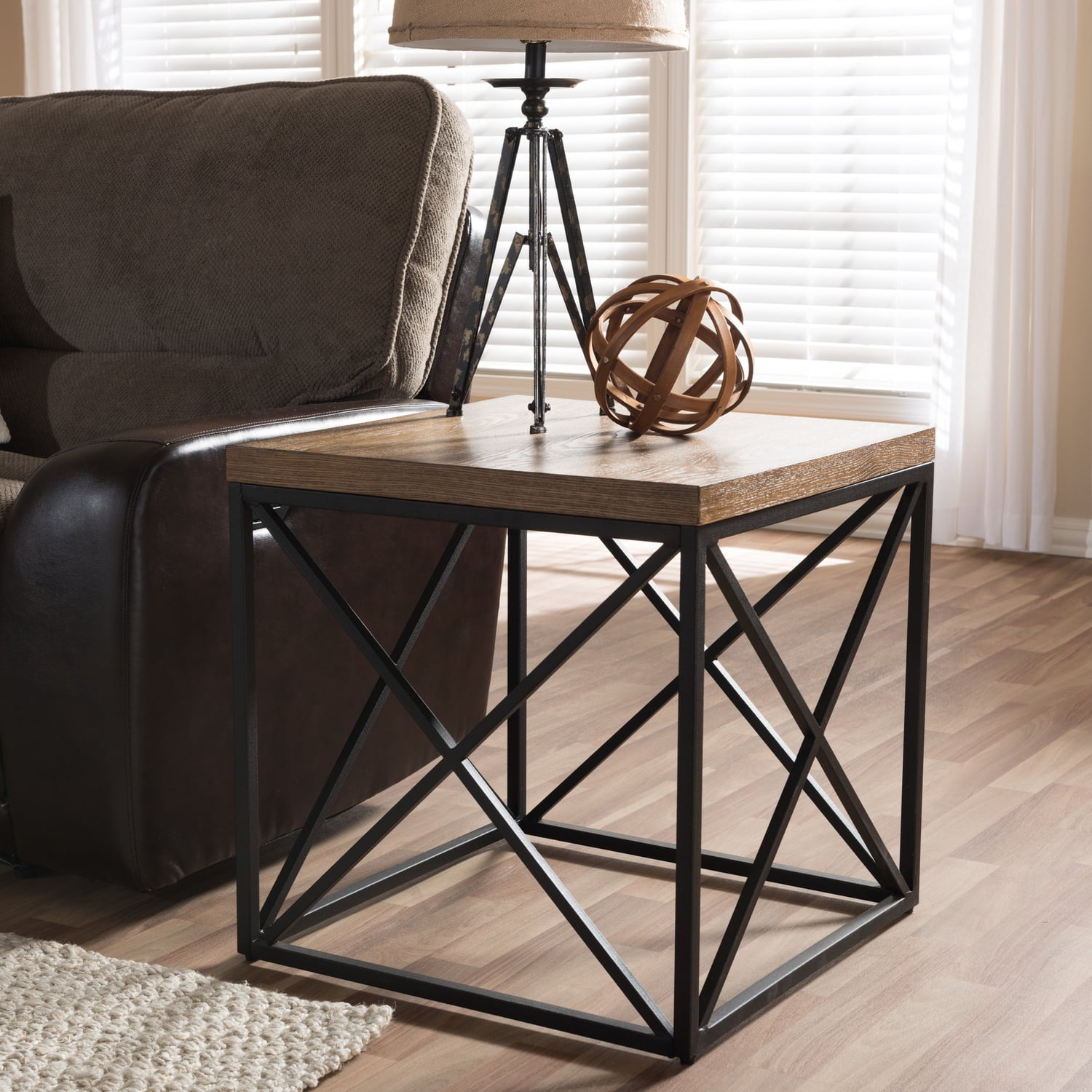 Baxton Studio Holden Industrial Antique Bronze and Metal End Table