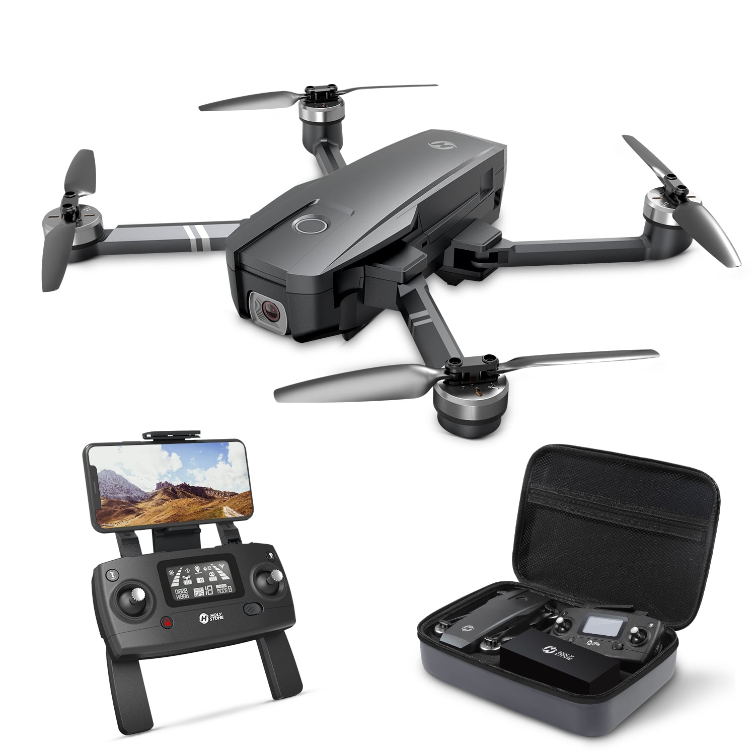 Holy Stone HS720 GPS Drone with Camera 4K UHD for Adults 2 Batteries Offer 52 Mins Flight Time Black
