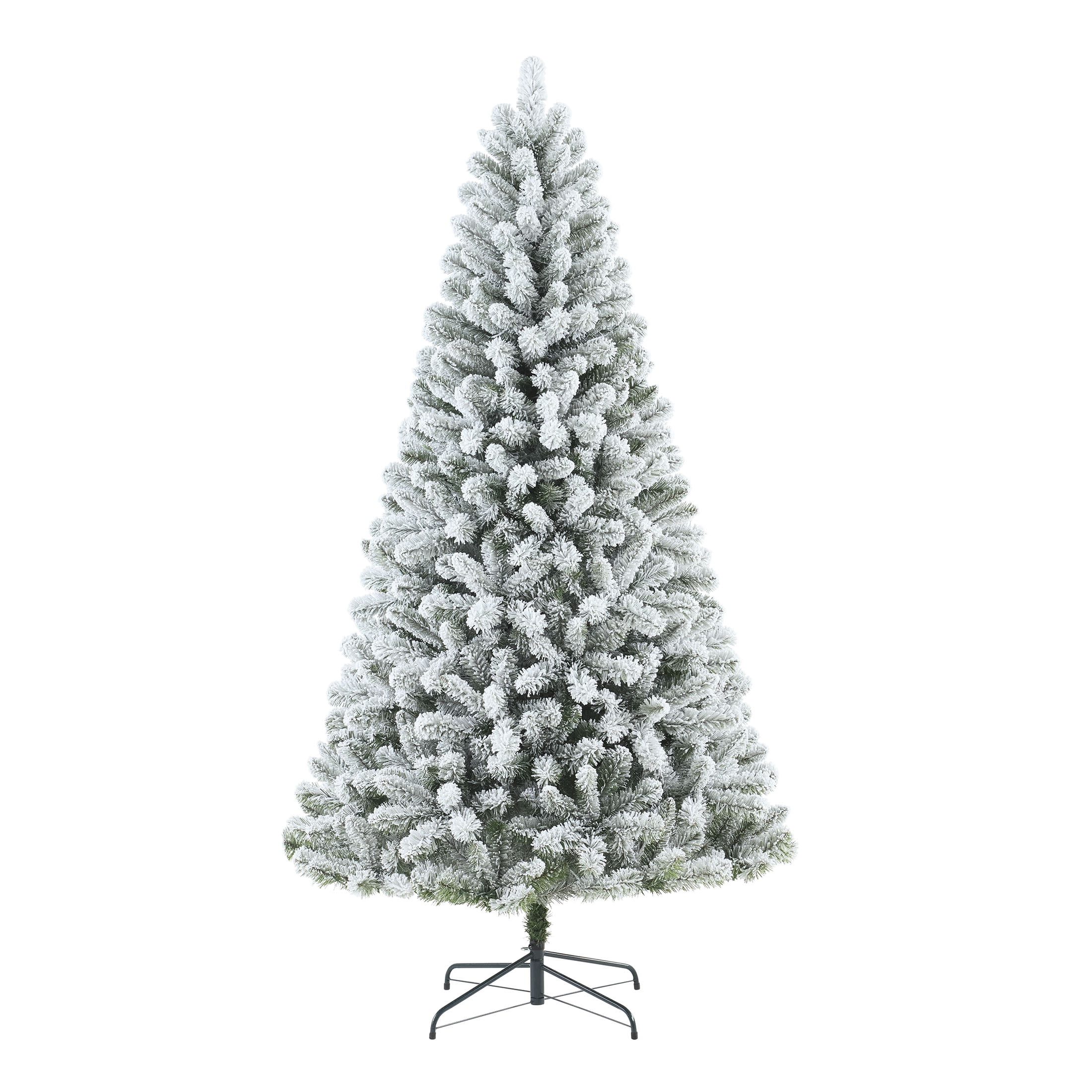 6.5 ft Pre-Lit Flocked Frisco Pine Artificial Christmas Tree with 250 Color-Changing LED Lights and Stand, by Holiday Time