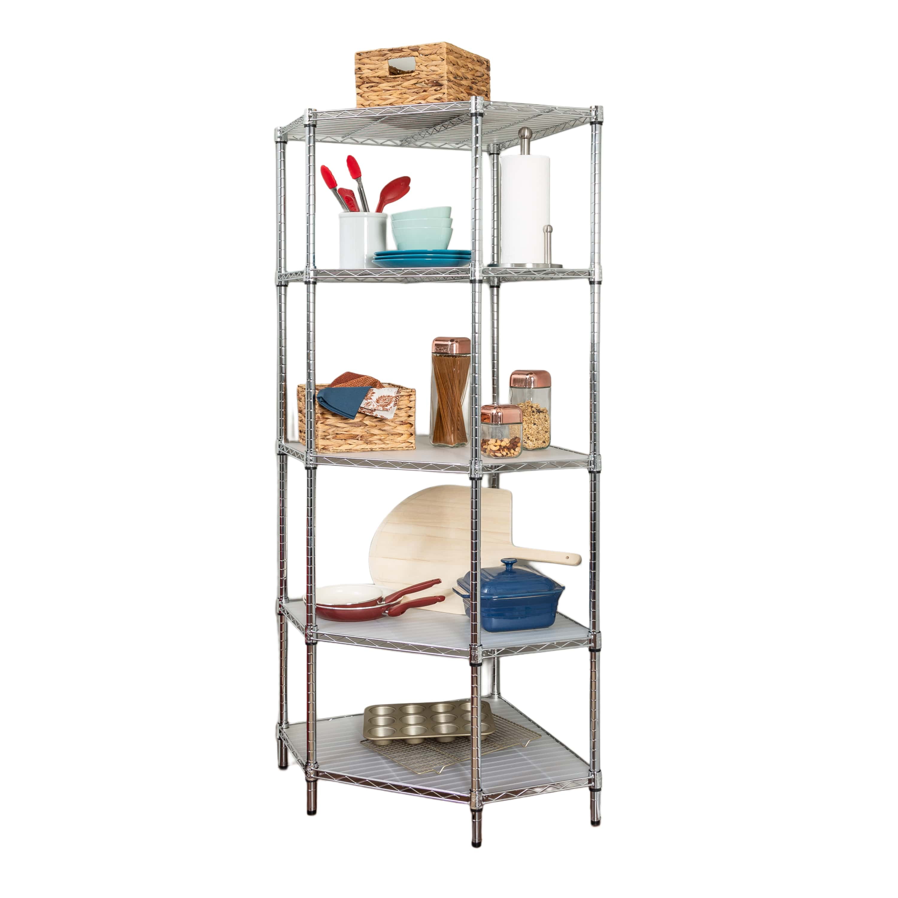 5-Tier chrome corner shelf