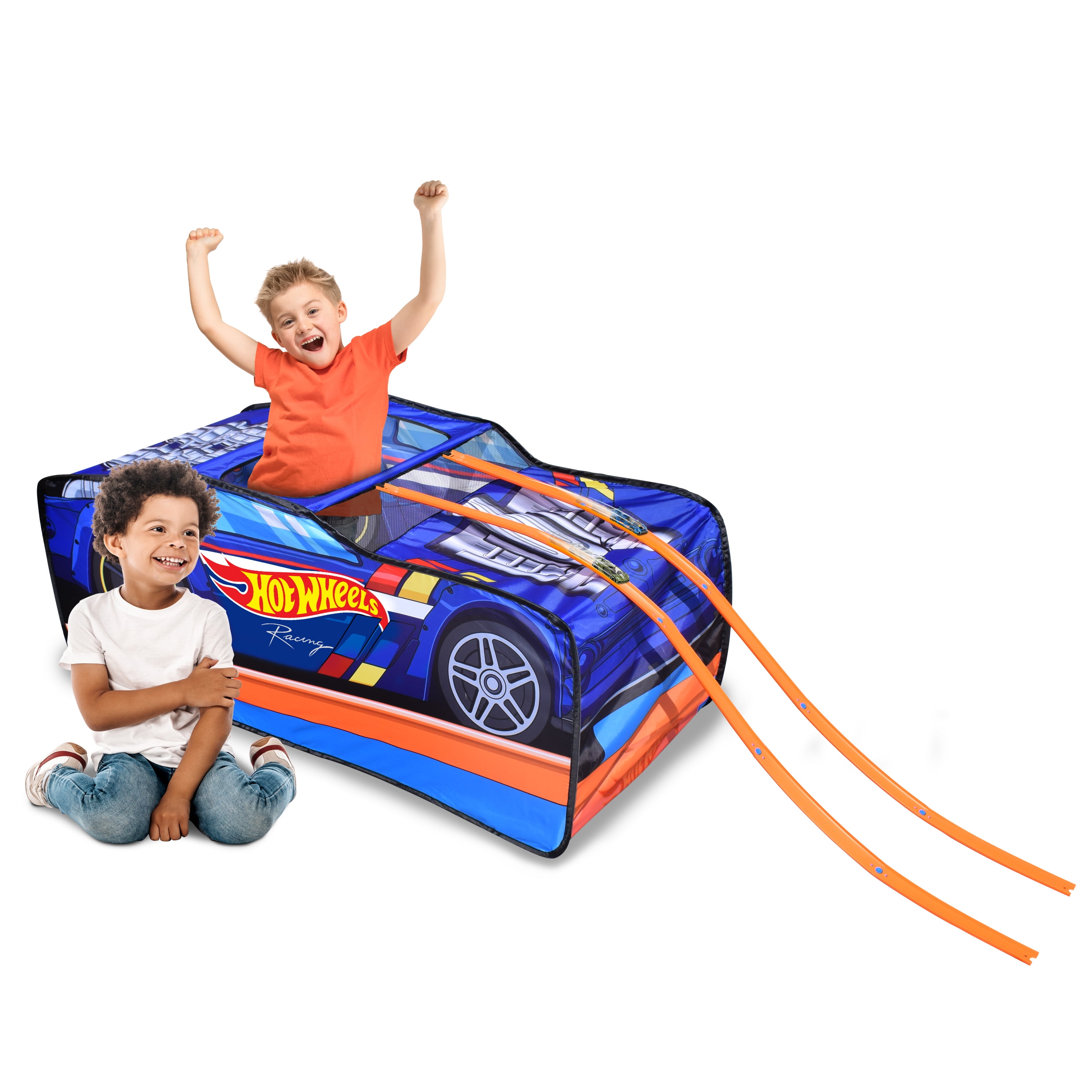 Hot Wheels Toy Pop-up Tent, Track & 2 Cars, Polyester, in & Outdoor, Children Unisex, Ages 4+