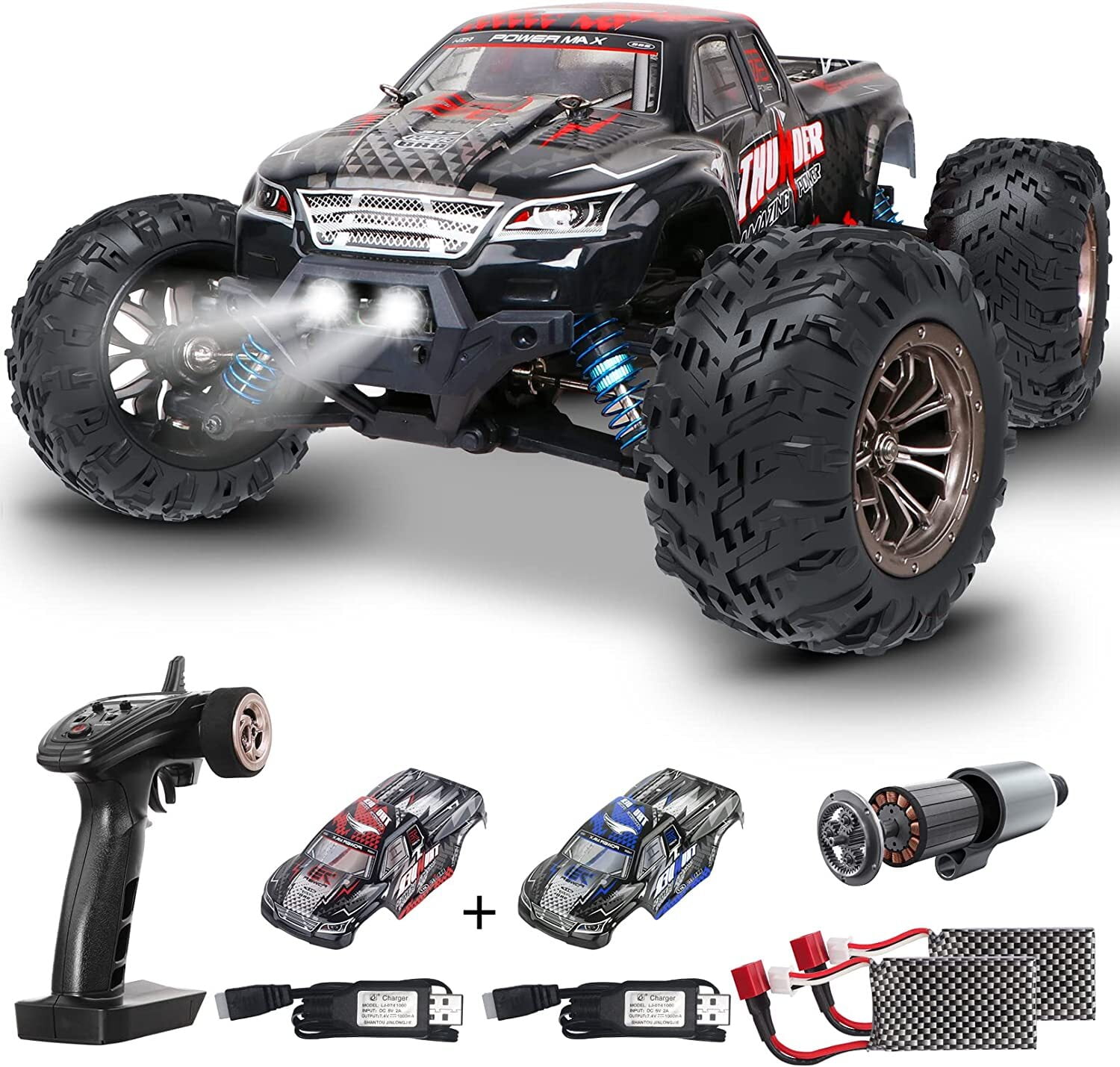 Hot Bee Brushless RC Cars for Adults,1:16 Scale 4WD 2.4 GHz Off Road High Speed 55KM/H RC Monster Truck Toy Gifts for Kid and Adults