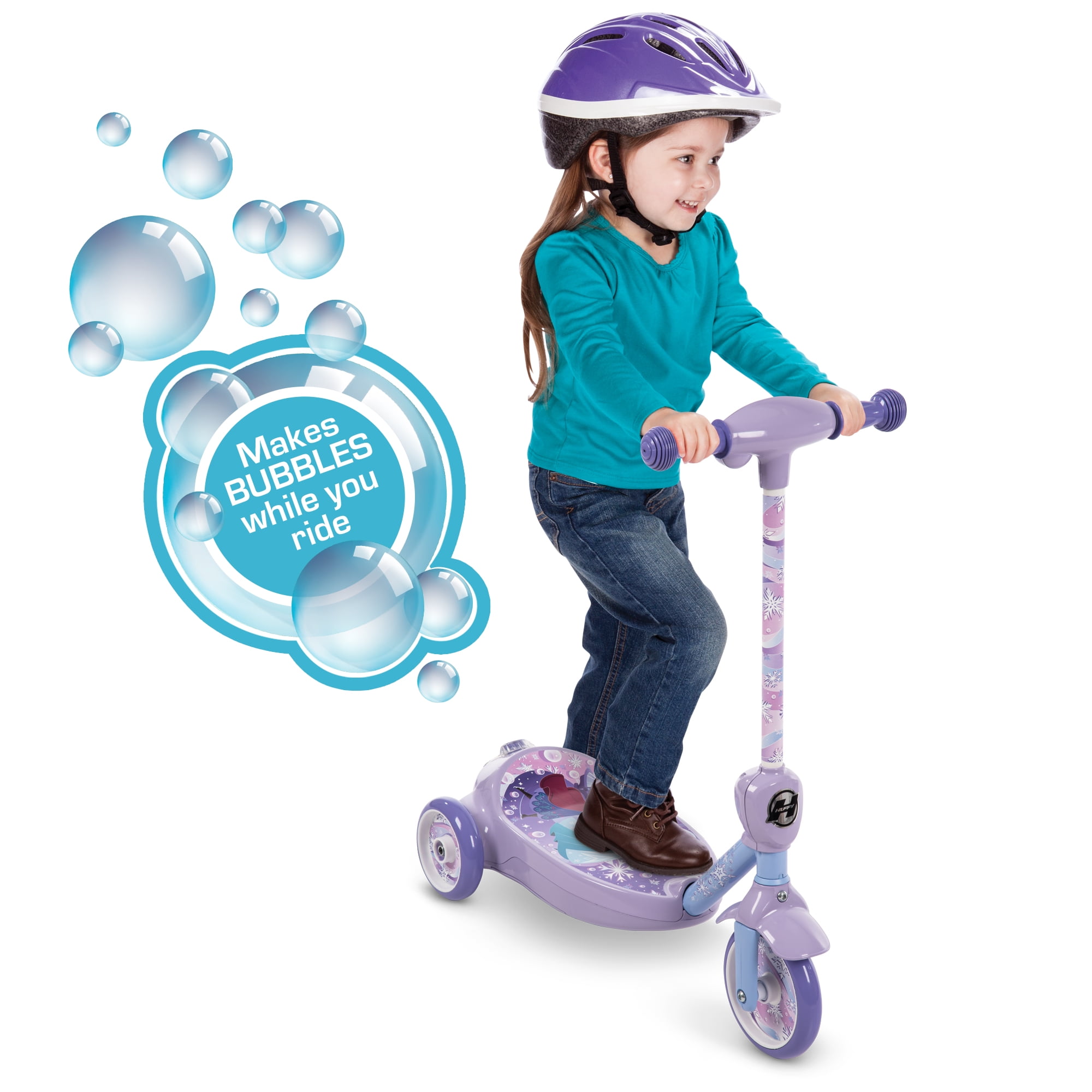 Huffy Disney Frozen 3-Wheel 6V Electric Bubble Scooter, Kids Ages 3+, 2 MPH