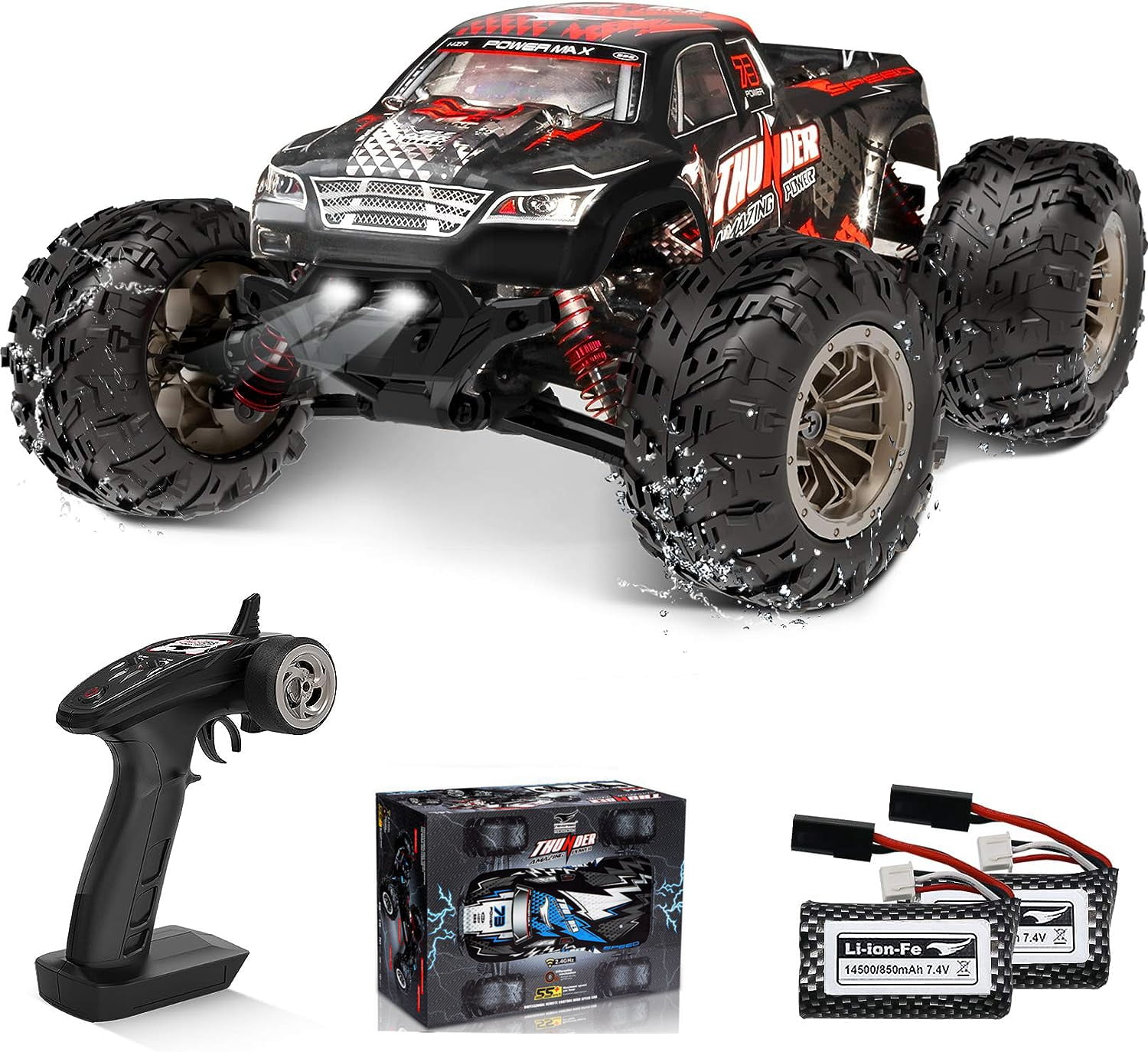 Huge Wave RC Cars for Adults,1:16 Scale 4WD 2.4 GHz Off Road High Speed RC Monster Truck Toy Gifts for Kid and Adults