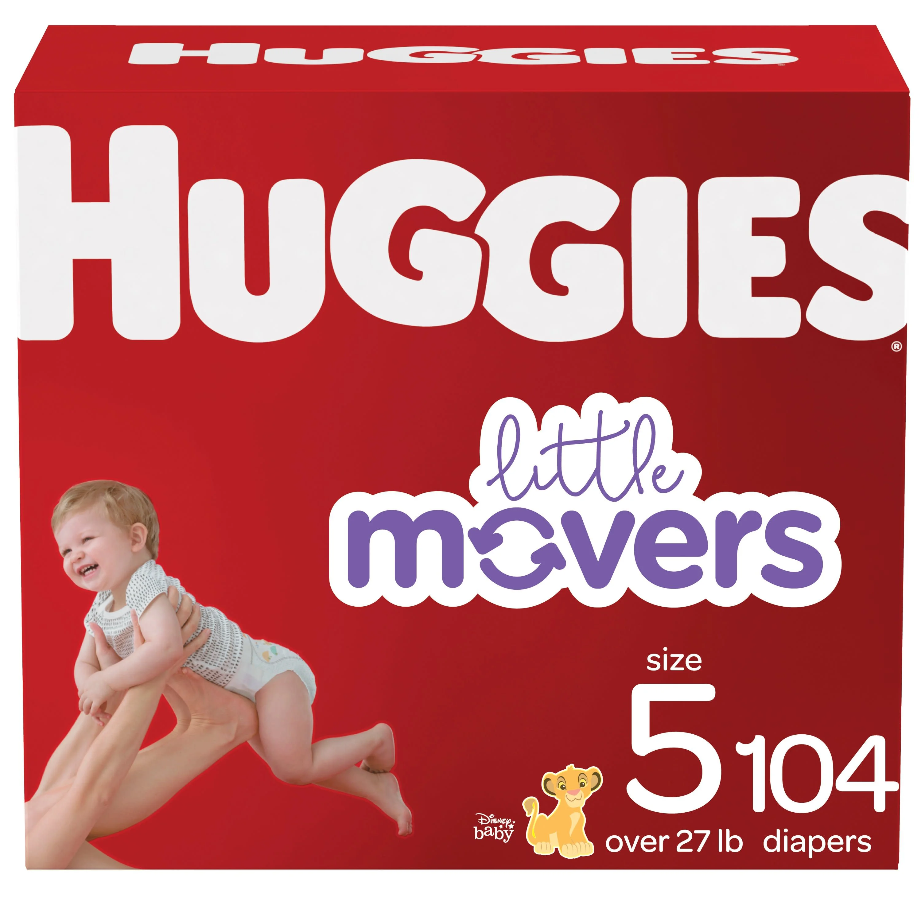 Huggies Little Movers Baby Diapers, Size 5, 104 Ct