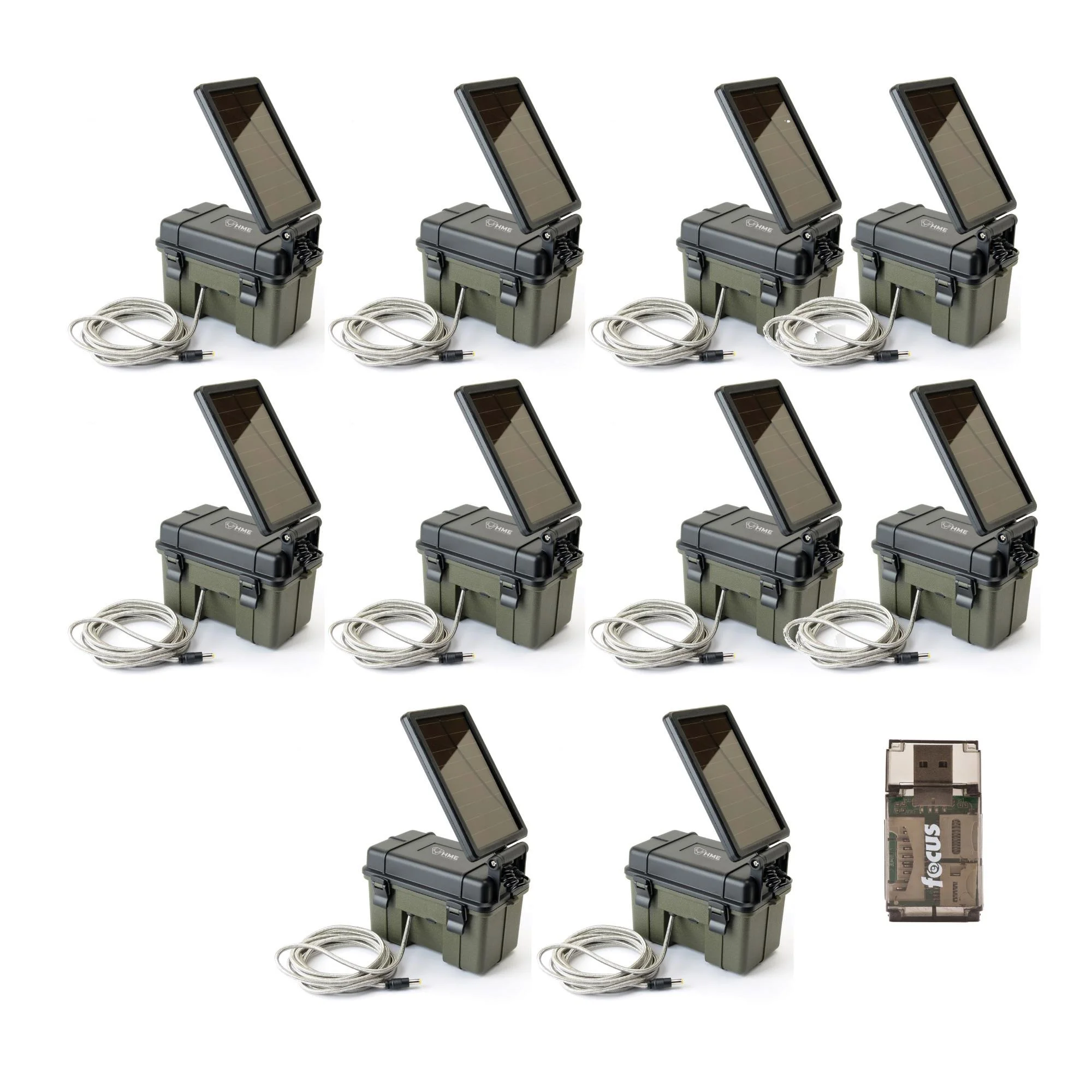 Hunting Made Easy (HME) 12VBBSLR Trail Cam Solar Auxiliary Power Pack, 10-Pack