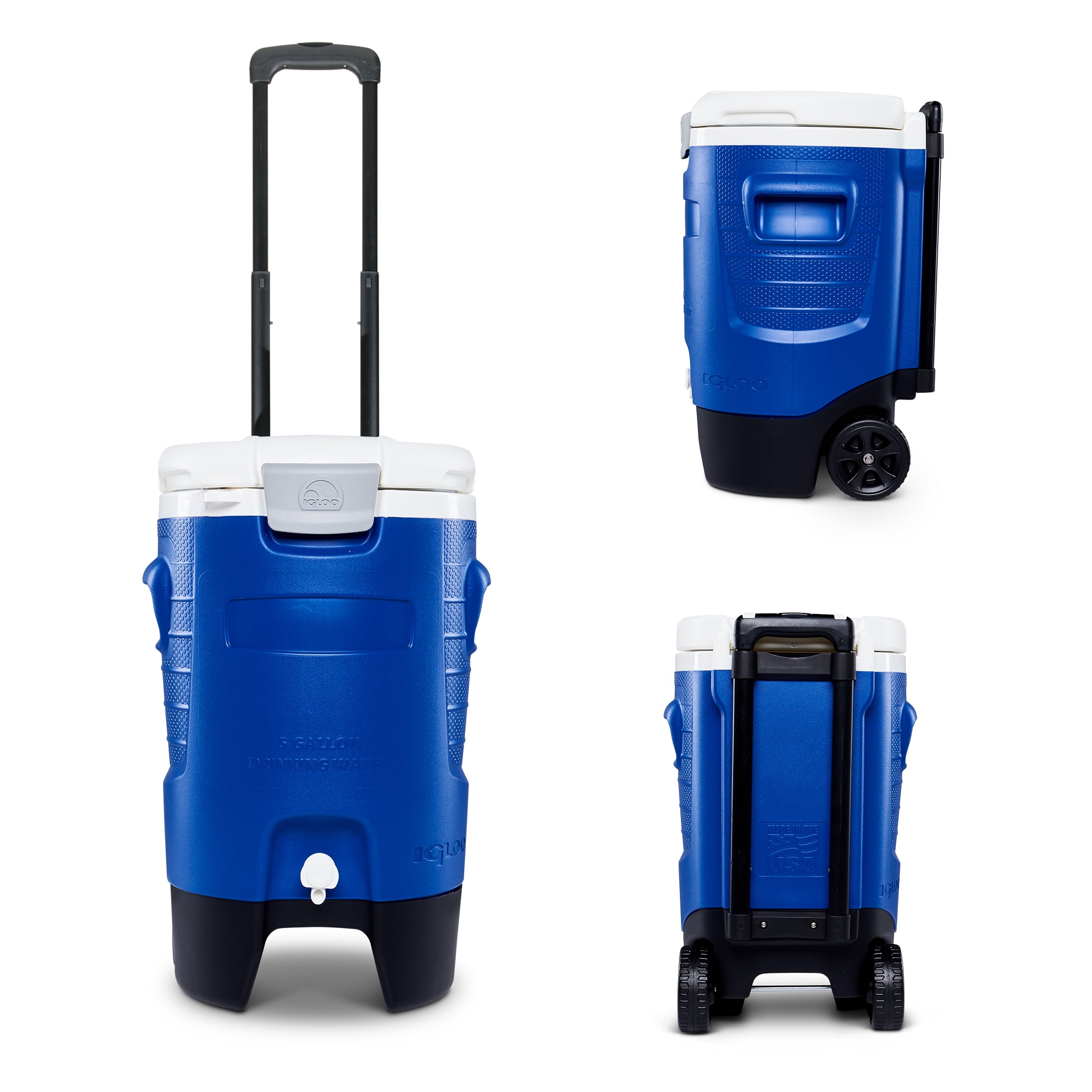 Igloo 5 gal Sports Rolling Water Cooler with Wheels, Blue