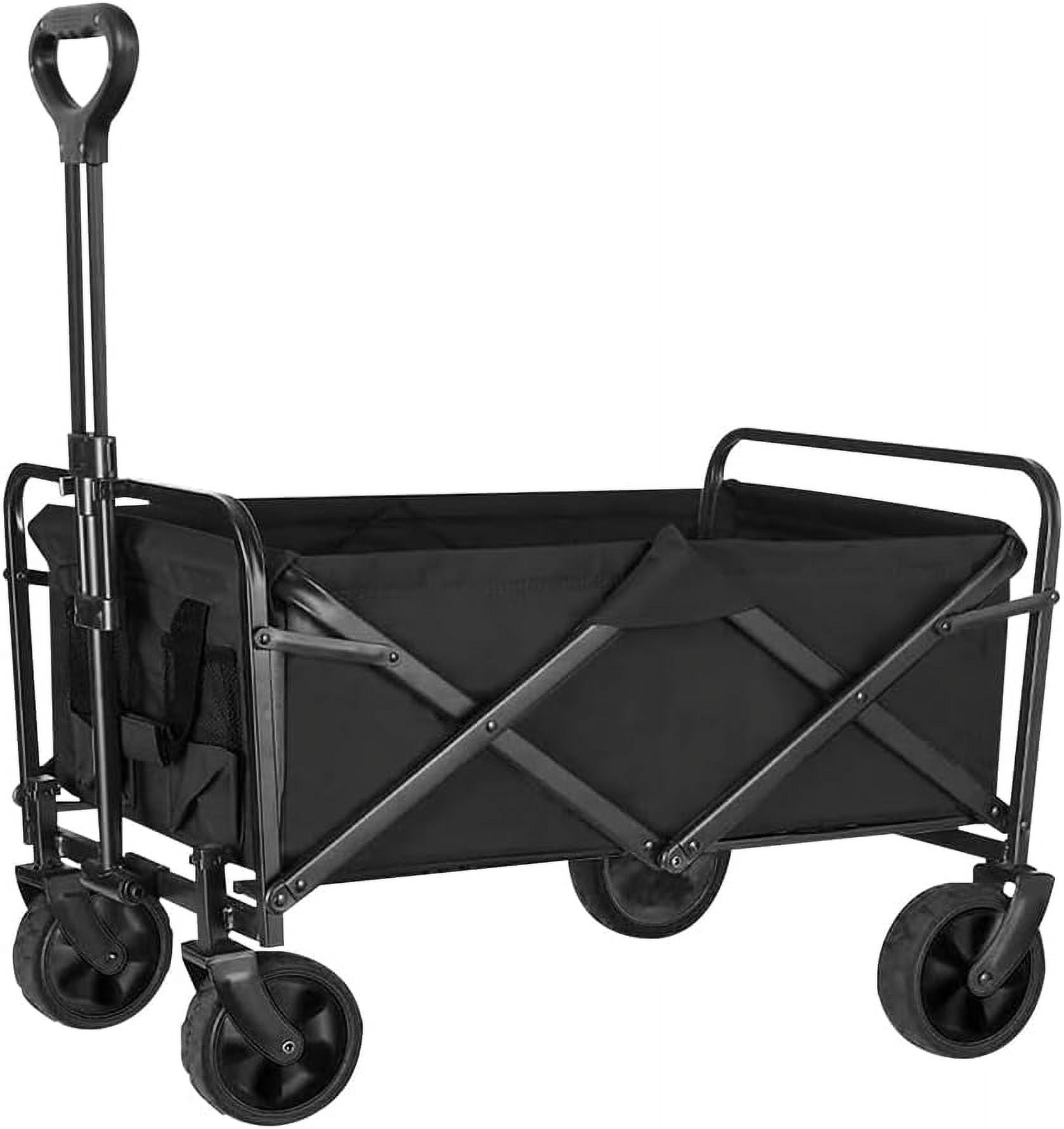 Iynor Durable Folding Wagon - 200 lb Capacity, All-Terrain Wheels, Adjustable Handle,Outdoor Utility, Portable Design