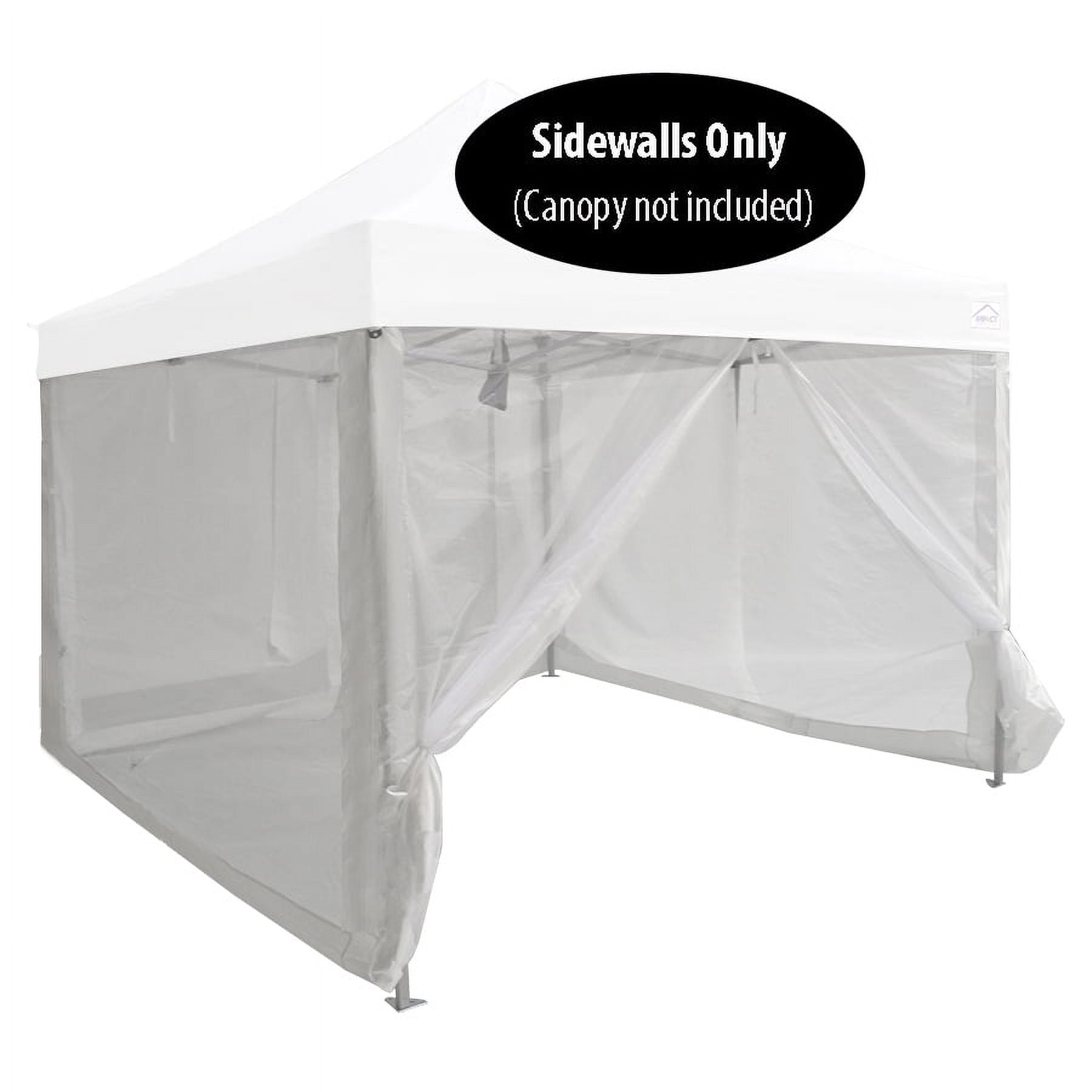 Impact Canopy Zippered Mesh 10' x 10' White Square Outdoor Canopy Sidewall