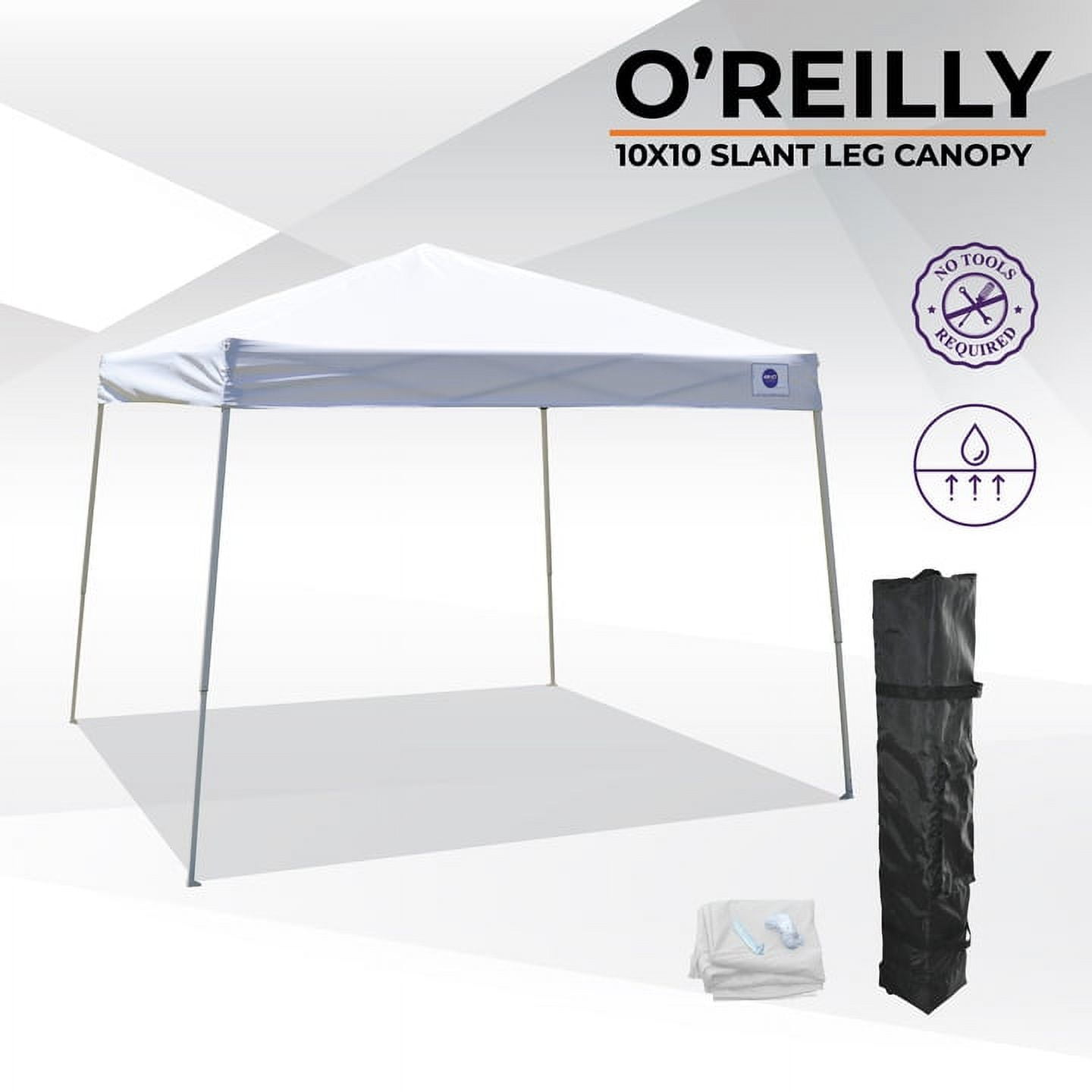 Impact Canopy 10 x 10 Pop Up Canopy Tent, Instant Slant Leg Portable Shade Tent with Carrying Bag, White