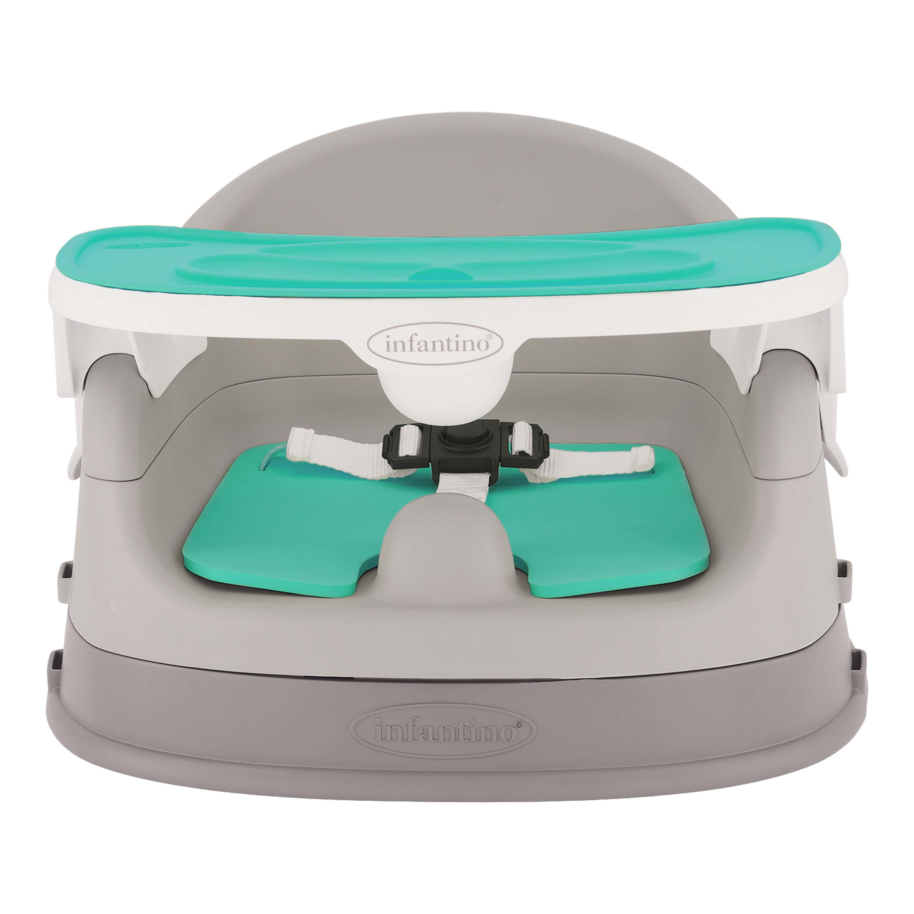 Infantino Grow-with-Me 4-in-1 Two-Can-Dine Deluxe Feeding Booster Seat for Infants, Unisex, Teal