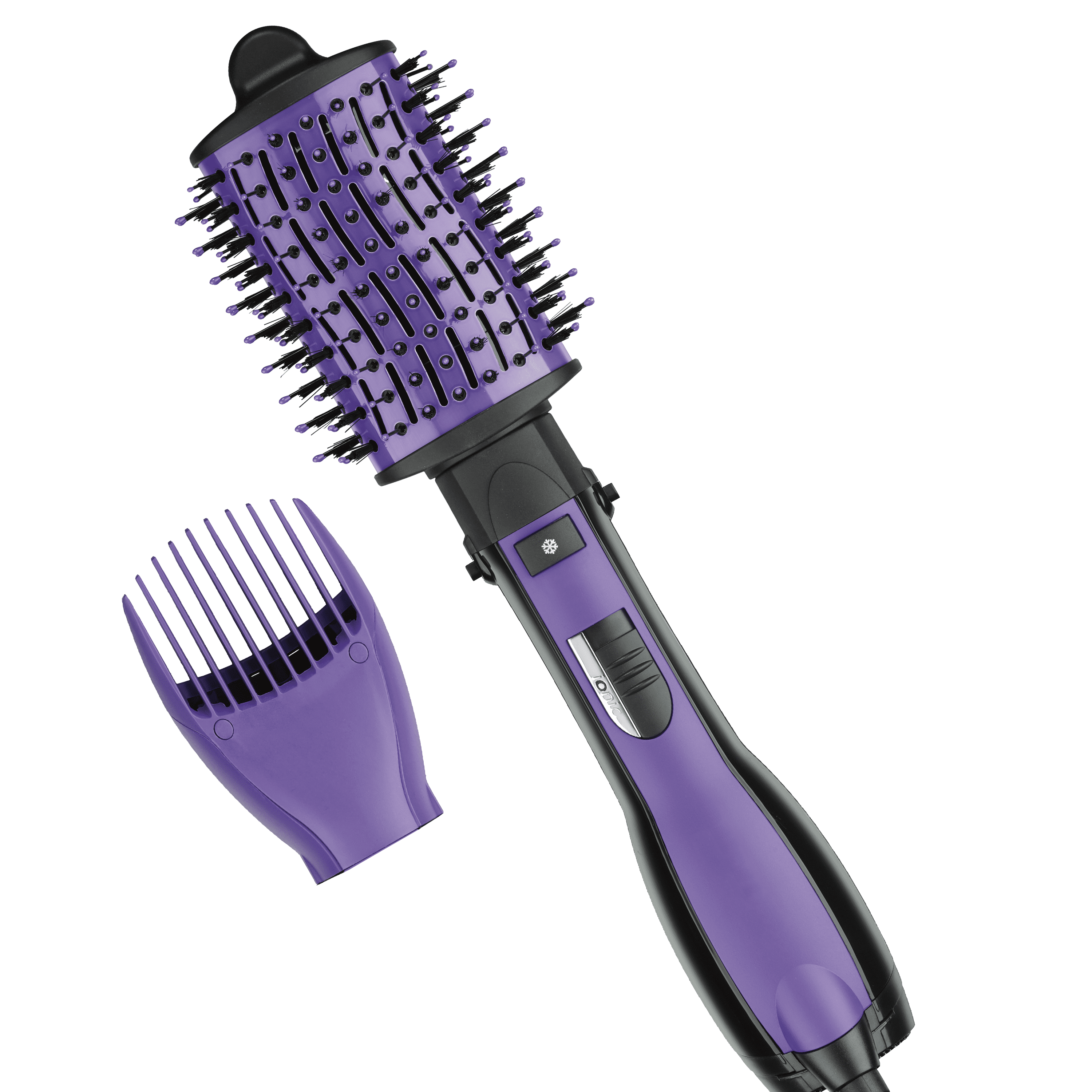 InfinitiPro by Conair The Knot Dr. Professional 14" Ceramic All-in-One Detangling Styler Hot Air Brush, Ionic, Purple