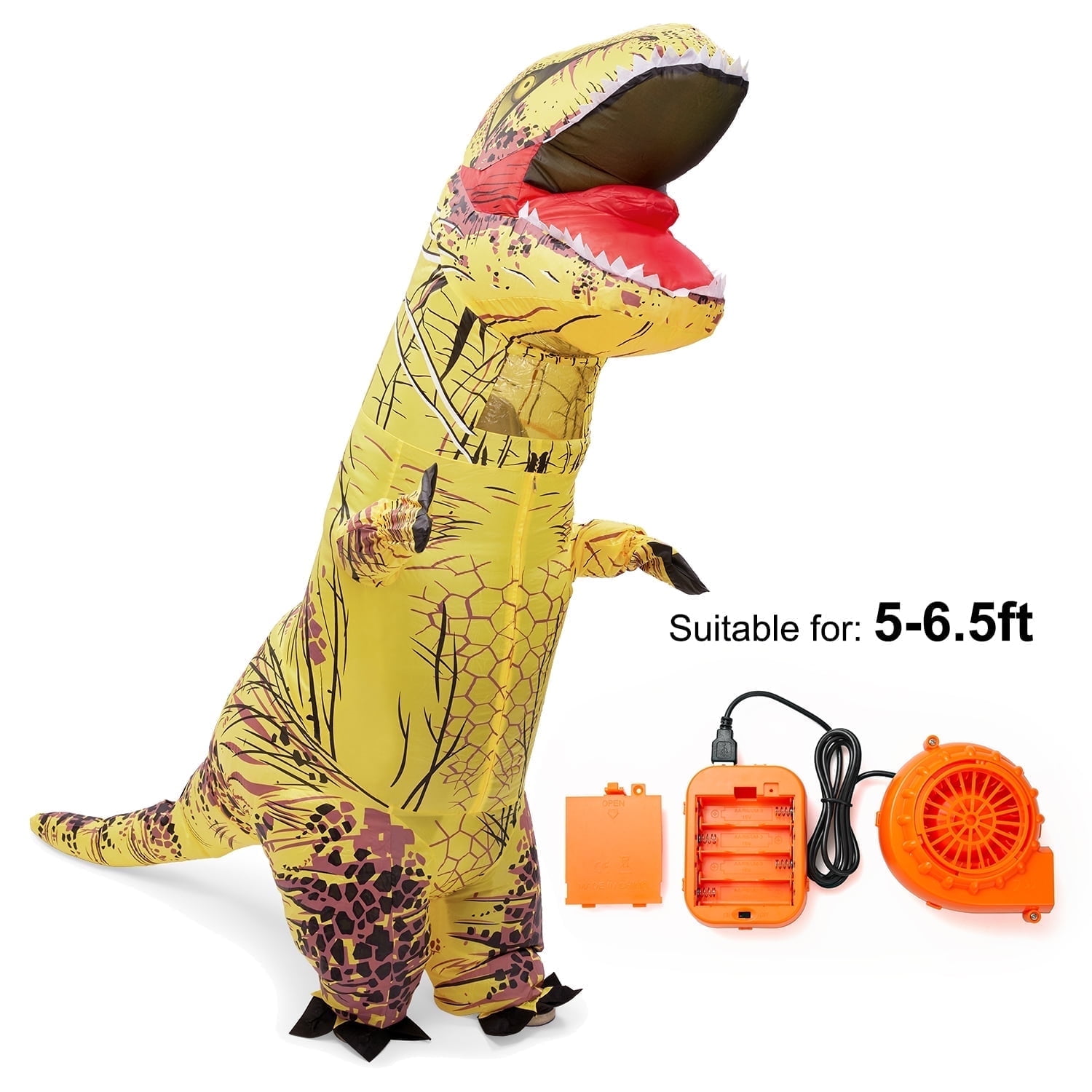 Inflatable Dinosaur Costume for Adult , Fancy Dinosaur Suit Blow up Full Body Dino Costume for Halloween Cosplay Party