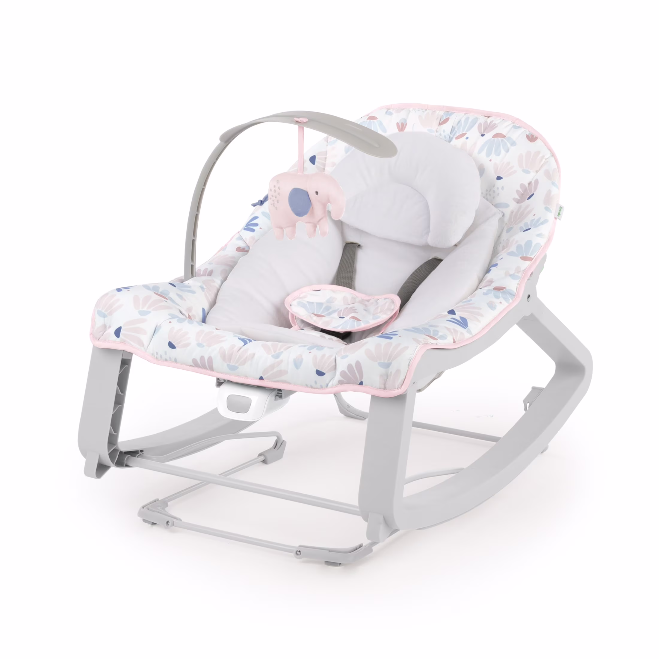Ingenuity Keep Cozy 3-in-1 Baby Bouncer Seat & Infant to Toddler Rocker - Burst (Pink)