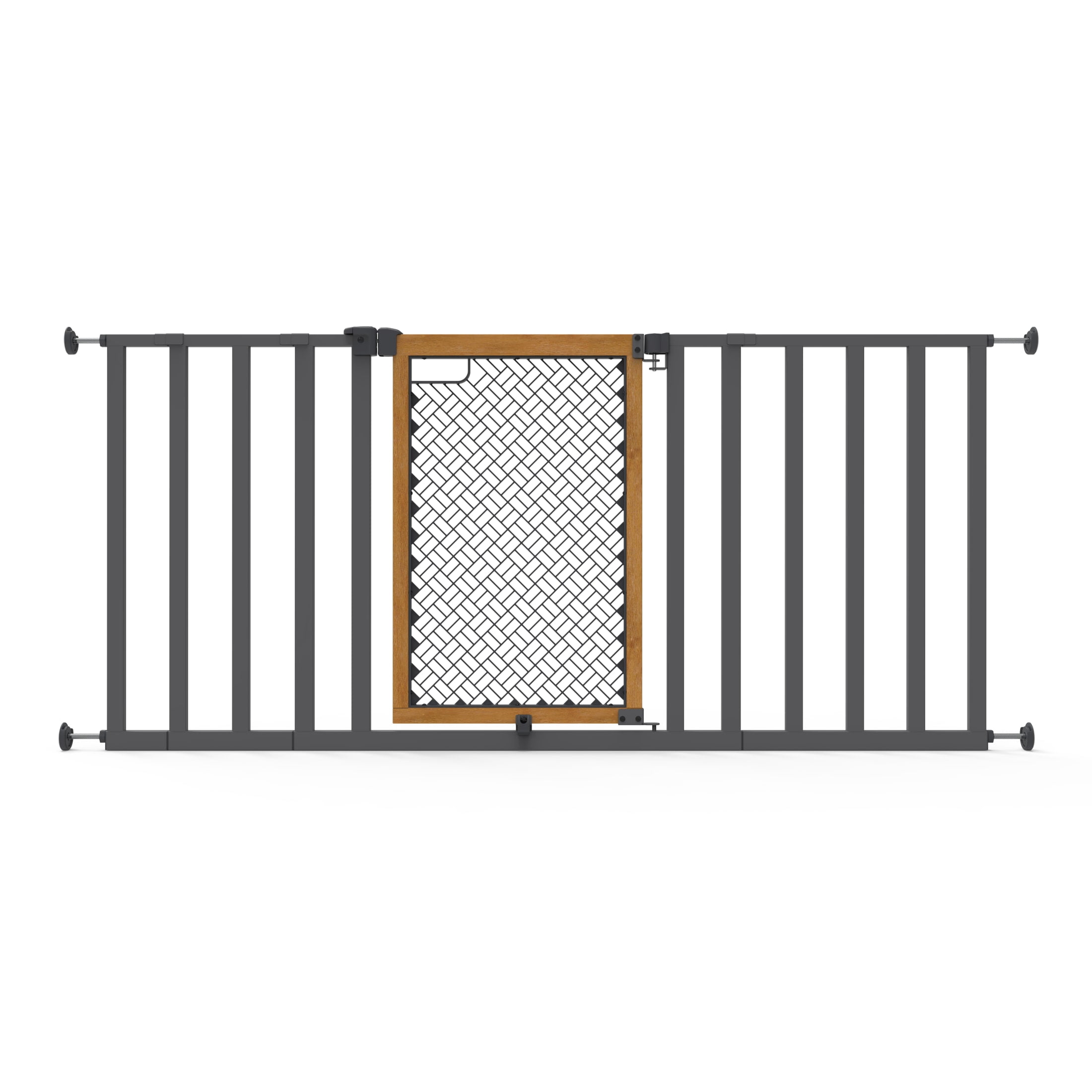 Ingenuity Thruway 60XW Series Pet and Baby Gate, Honey Oak Stained Wood and Metal, Openings from 30-60" Wide, Ages 6-24 Months