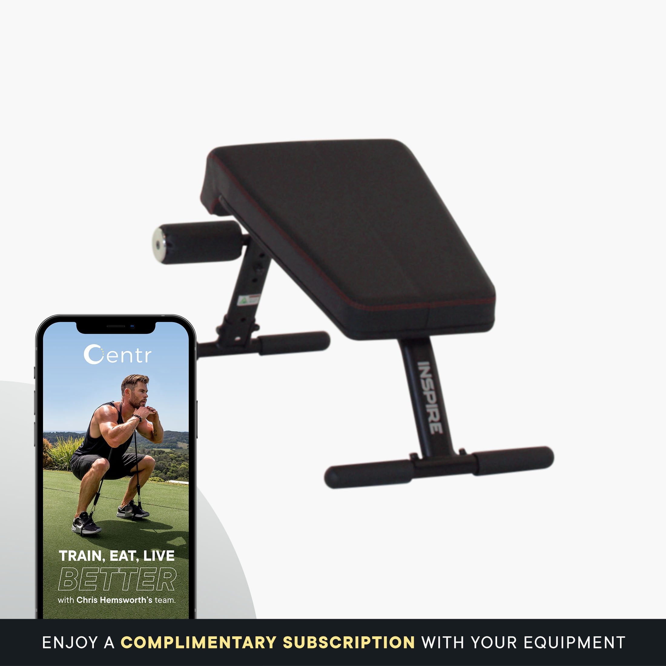 Inspire Fitness Compact Mini Ab Crunch Bench for Core Strengthening Abdominal Workouts, Black