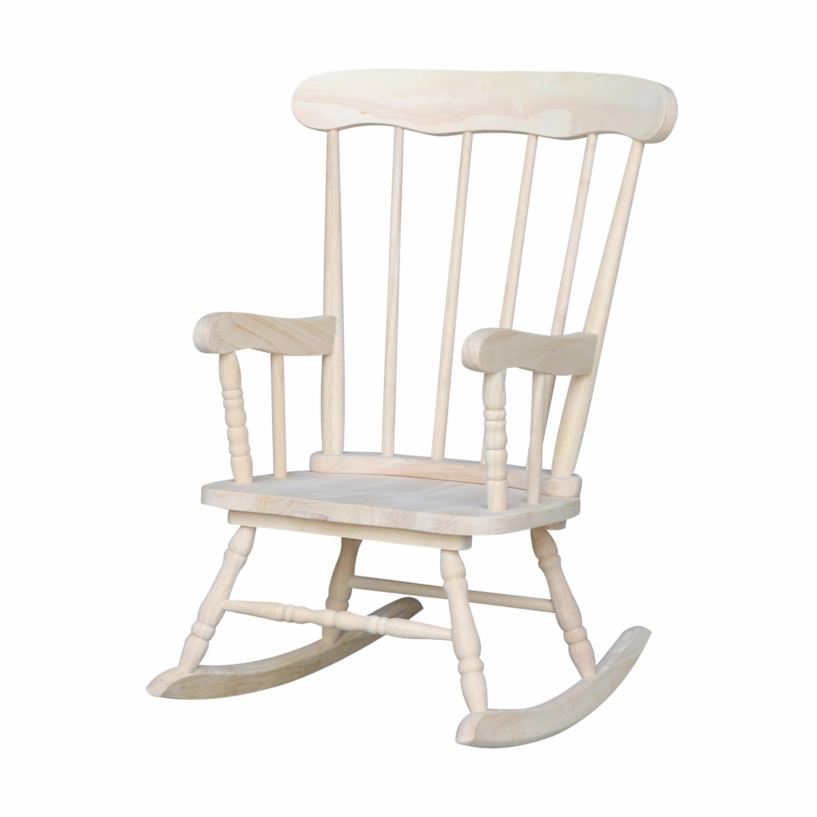 International Concepts Indoor Wood Kids Rocker in Unfinished