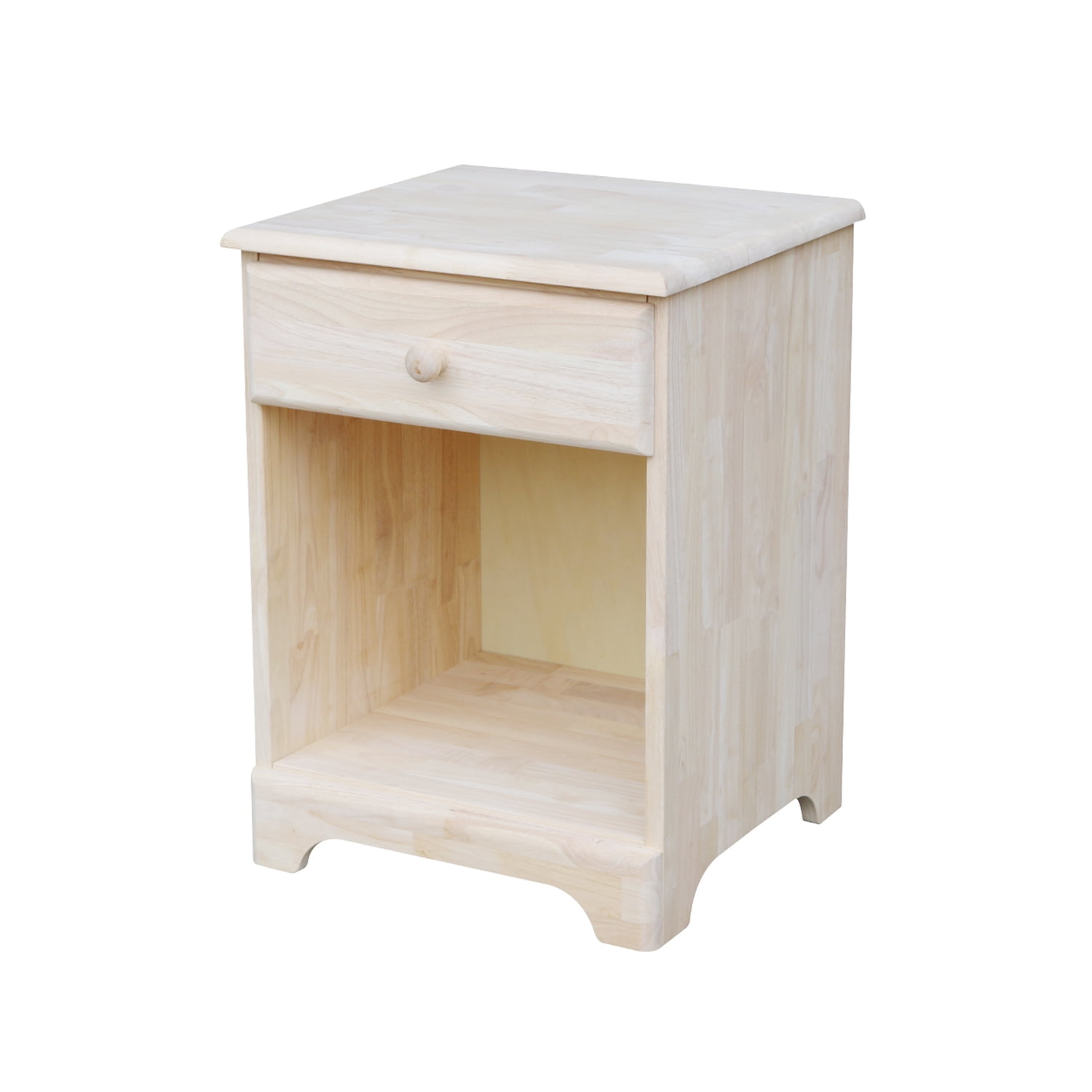 International Concepts Solid Wood Nightstand Unfinished