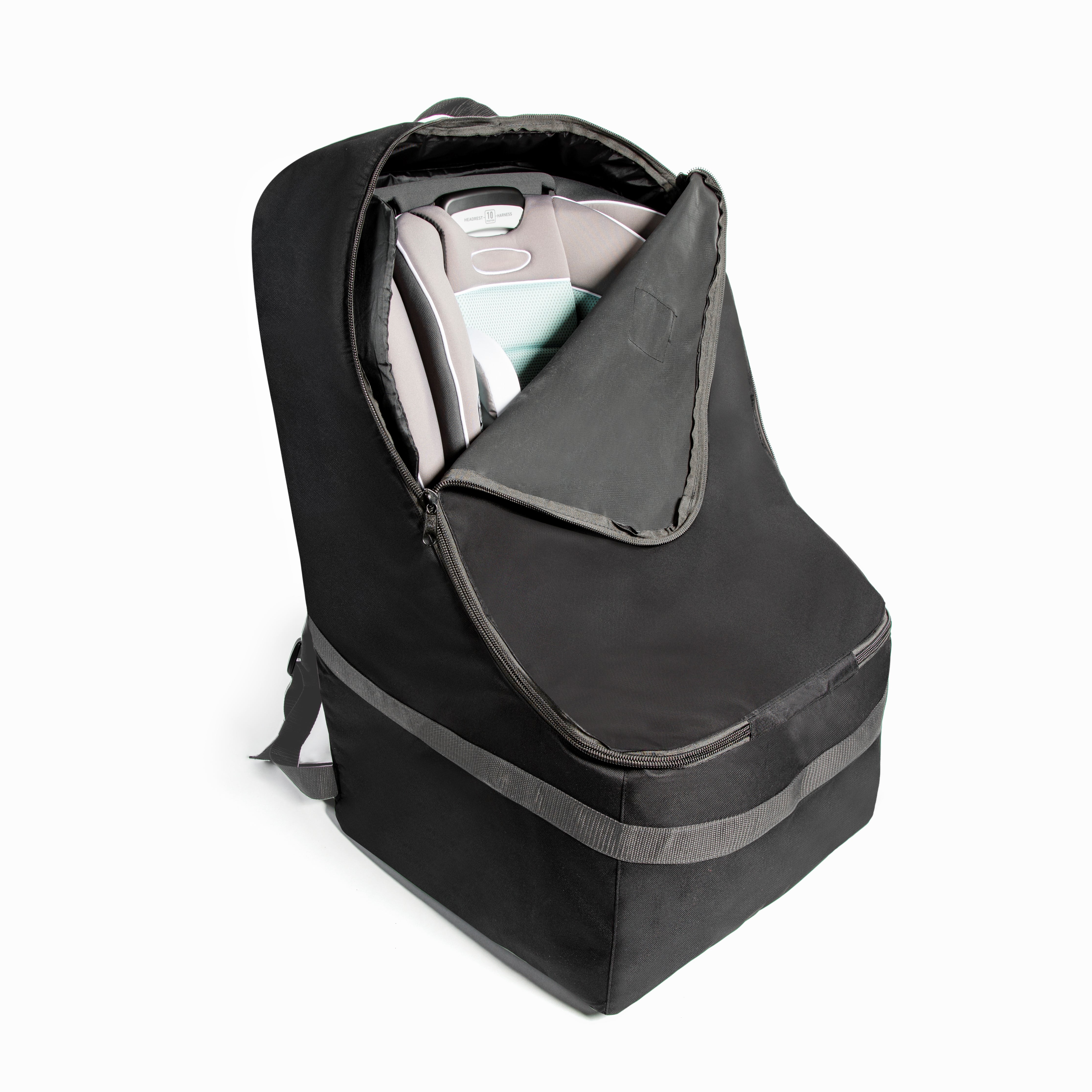 J.L. Childress Ultimate Padded Backpack Car Seat Travel Bag and Carrier, Black/Grey