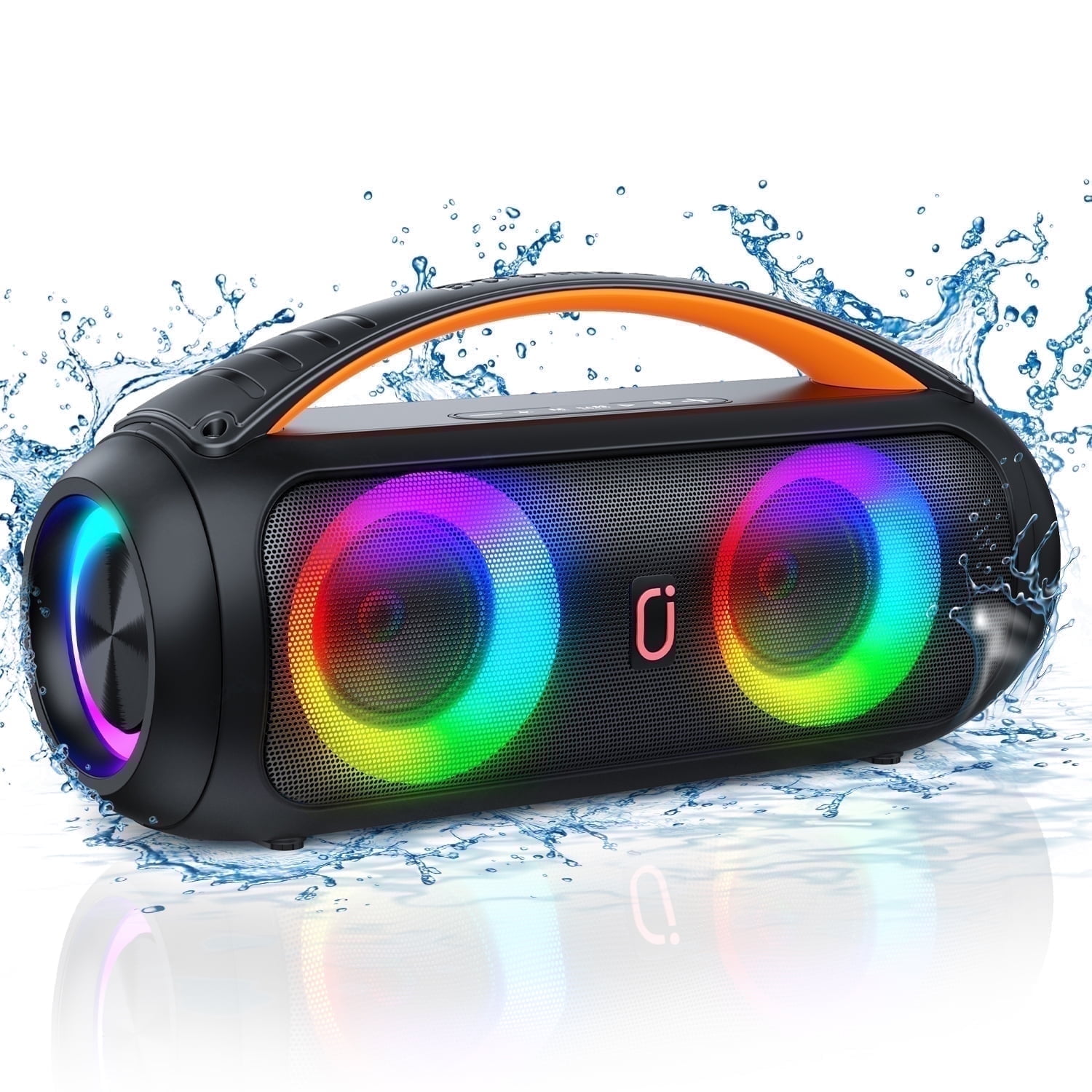 JYX Waterproof Bluetooth Speaker, 40W Stereo Deep Bass, Portable Boombox Party Speaker, Remote Control, D16