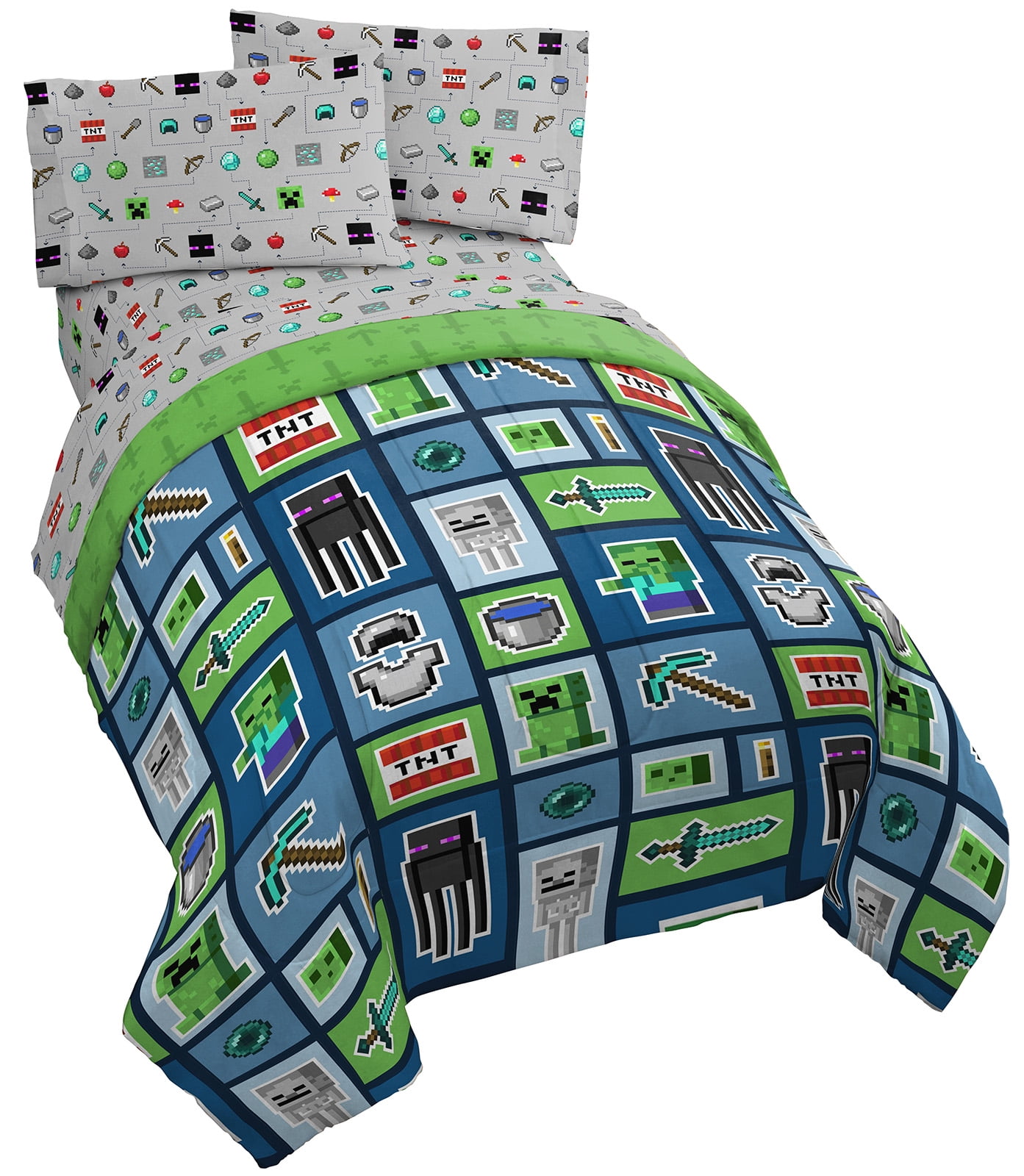 Jay Franco 5-Piece Minecraft Monster Hunters Comforter Set, Full