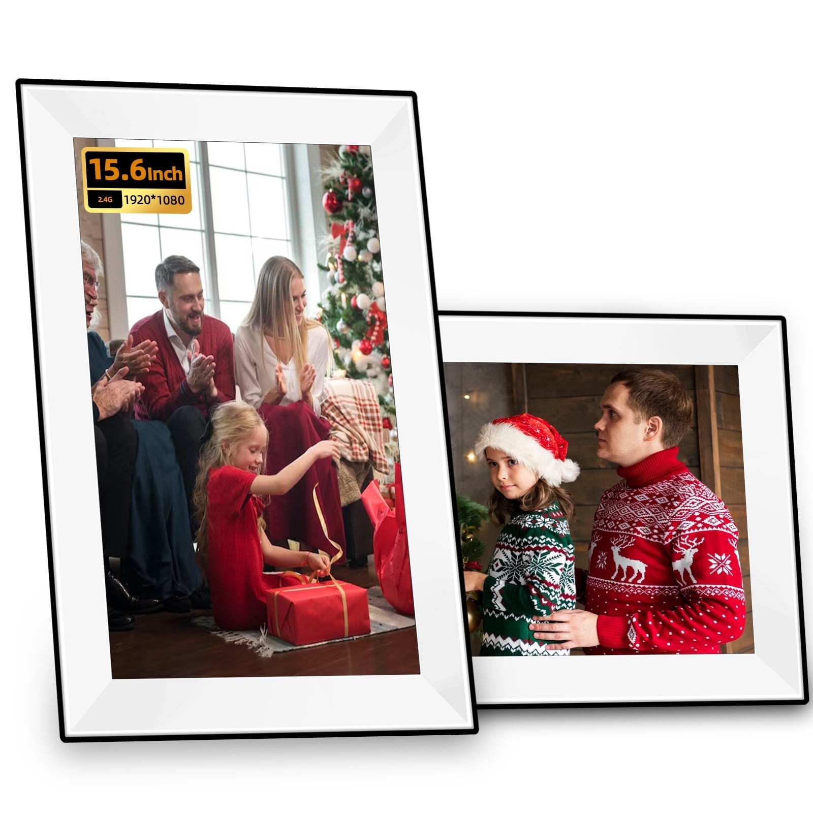 Jazeyeah 15.6" WiFi Digital Picture Frame 1920x1080 FHD IPS Touch Screen 32GB, Large Digital Frame Thanksgiving Gift