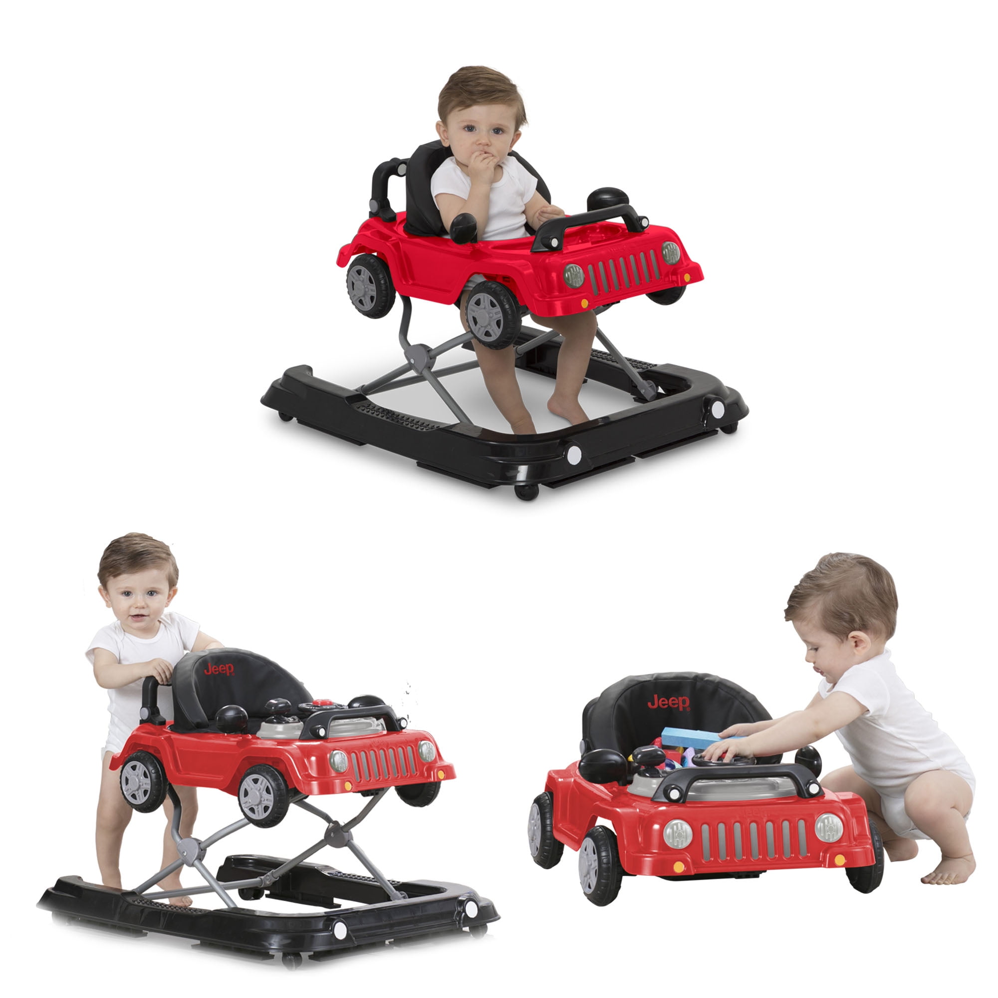 Jeep Classic Wrangler 3-in-1 Grow With Me Walker, Red