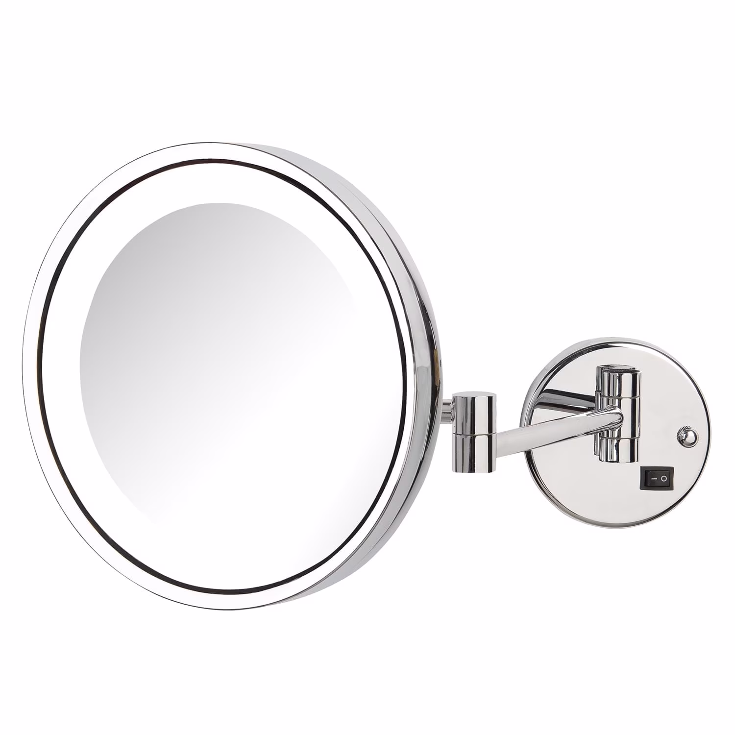 Jerdon Lighted Makeup Mirror - Hard Wired Wall Mount Magnifying Mirror with LED Lights - Polished Chrome Finish - 9.5-Inch Diameter - Model HL1016CLD