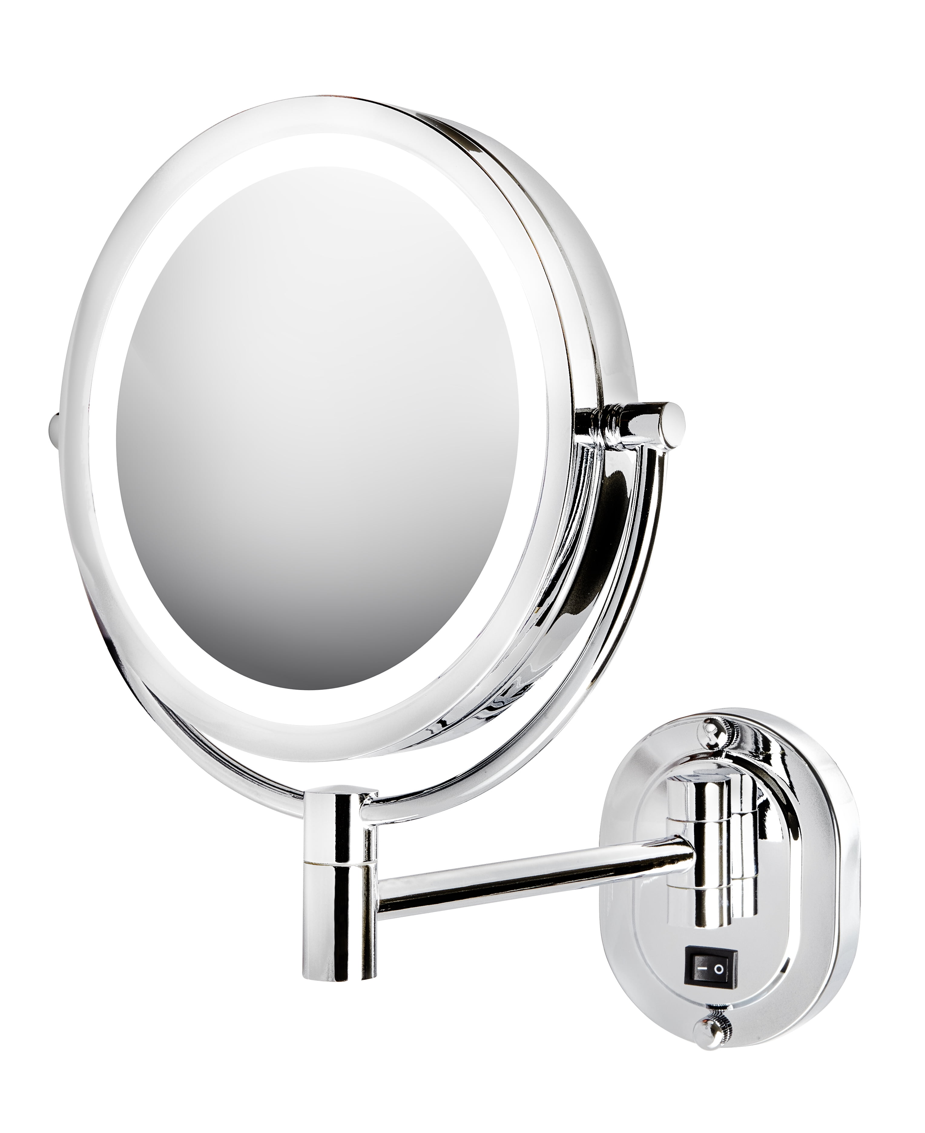 Jerdon HL165CLD 5X-1X Magnification 8" LED Lighted Wall Mount Mirror, Chrome, Direct Wire