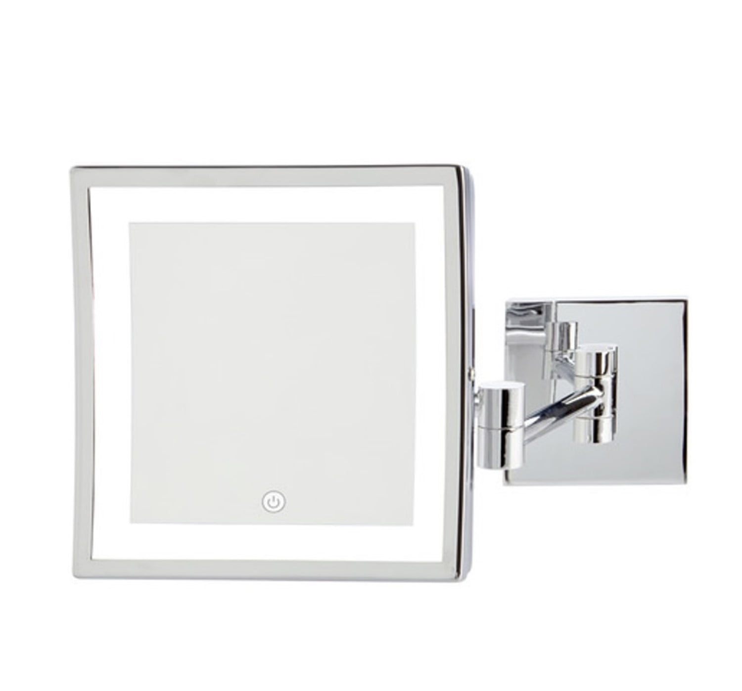 Jerdon 8 inch x 8 inch Wall Mount Makeup Mirror with 5X Magnification & 16 inch Wall Extension, Chrome Finish, Direct Wire-Model JRT885CLD