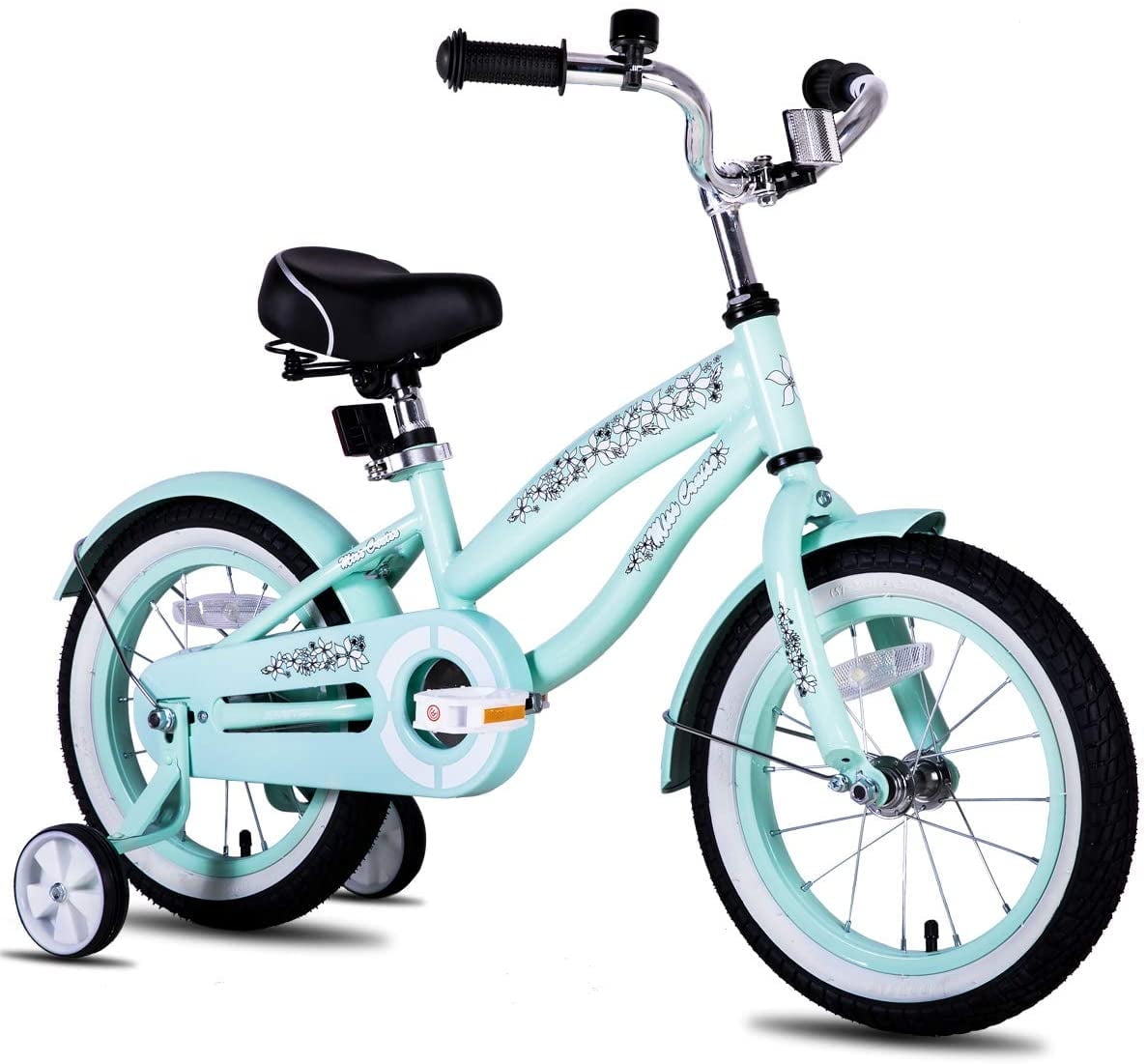 JOYSTAR 12" 14" 16" Kids Cruiser Bike for Ages 2-7 Years Old Girls & Boys, Kids Bike with Training Wheels, Cruiser Bicycles for Children, Green