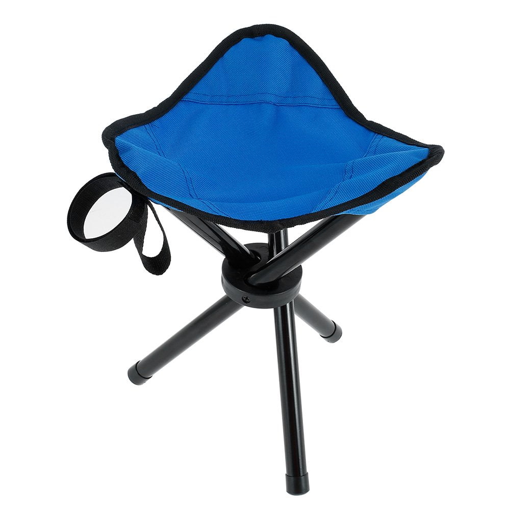 JUNWELL Foldable Small 3-Legged Canvas Chair Portable Folding Seat Outdoor Tripod Stool Fishing Picnic Chair