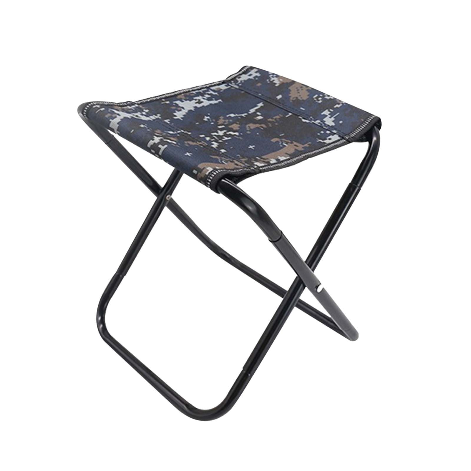 JilgTeok Folding Stool 17.8 Height Heavy Duty Camping Stool outdoor Portable Chair Hold To 110KG For Walking Hiking Fishing