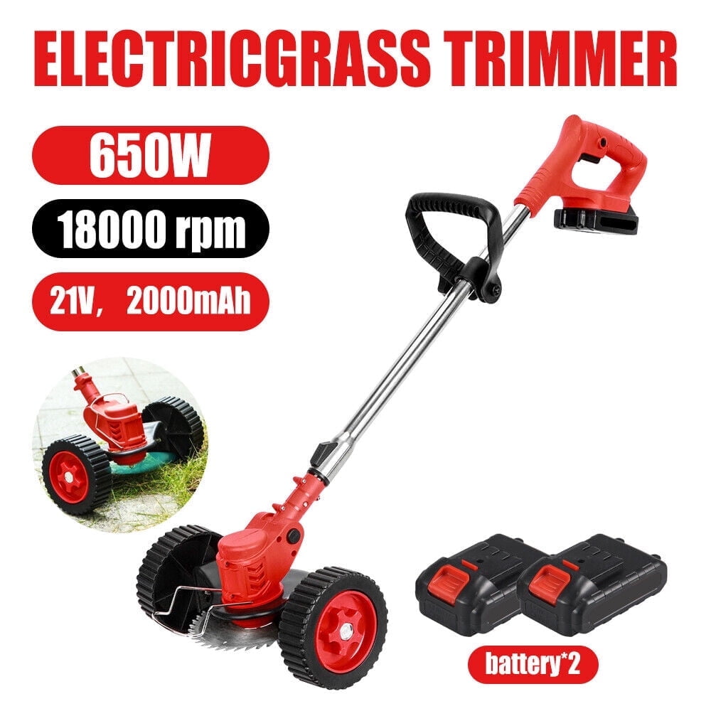 ZLieatmp 21V 650W Electric Weed Eater Lawn Edger Cordless Grass String Trimmer Cutter