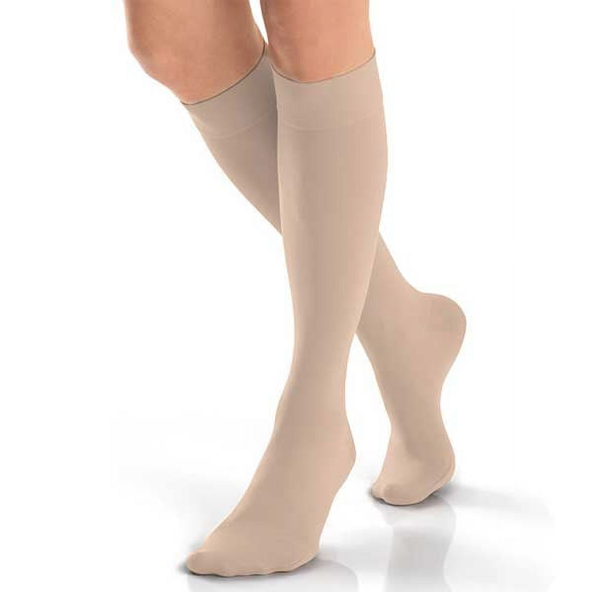 Jobst Opaque 20-30 Closed Toe Knee High Compression Stockings Natural Small Petite