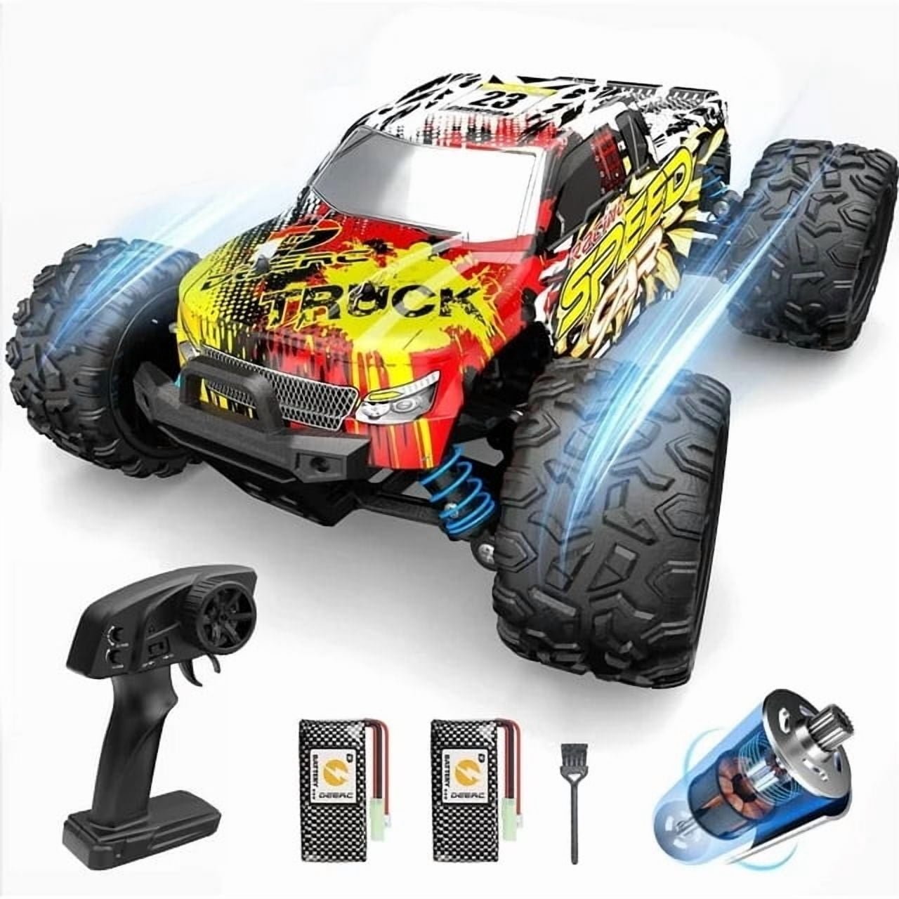 JoyStone RC Car 30+ mph High Speed Remote Control Car for Adults, 1:16 Scale 4WD All Terrain Off-Road RC Monster Truck Gifts for Boys, 2 Batteries