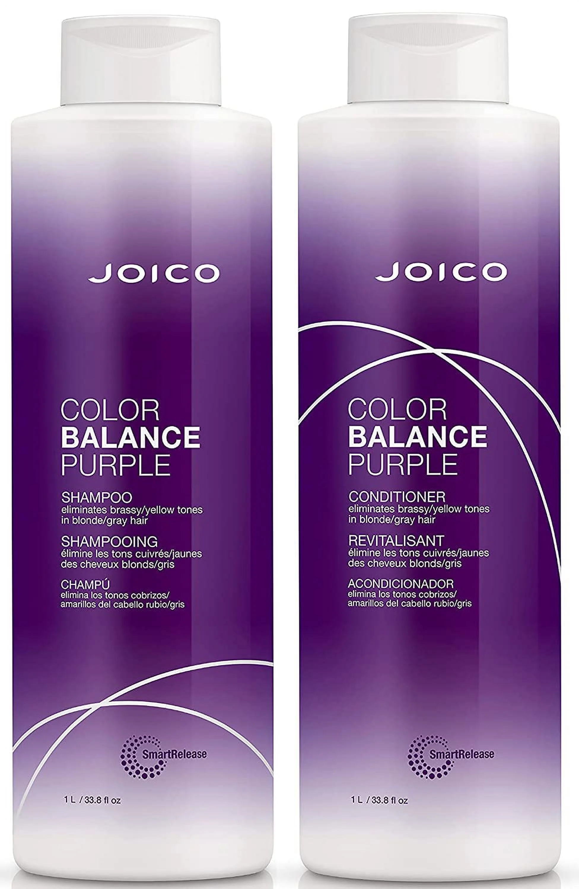 Joico Color Balance Purple Hair Shampoo and Conditioner Set for Color Treated Hair 33.8 oz Each