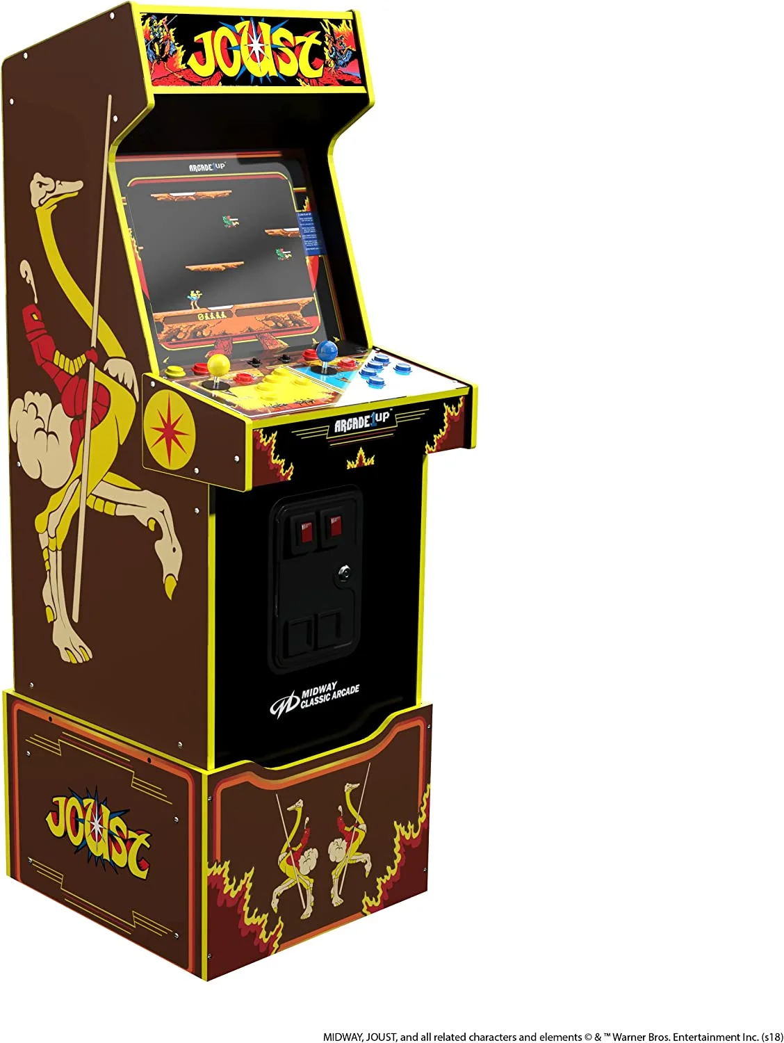Joust 14-IN-1 Midway Legacy Edition Arcade with Licensed Riser and Light-Up Marquee, Arcade1Up