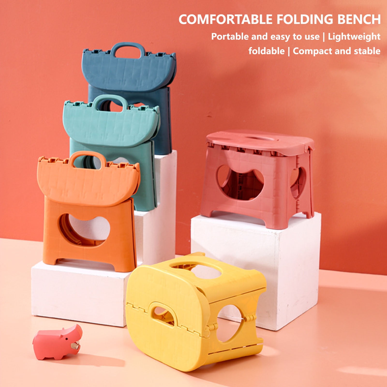 JunYeShi Clearance Sales Today Deals Prime Folding Stool,Outdoor Portable Heavy Duty Plastic Non,Slip Chair for Camping Hiking Fishing Bbq,Folding Stool Decoration