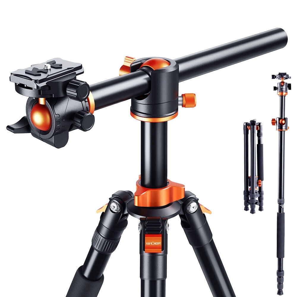K&F Concept 74'' Aluminium DSLR Camera Tripod, Professional Detachable Monopod Horizontal Tripods with 360 Degree Ball Head for DSLR Cameras